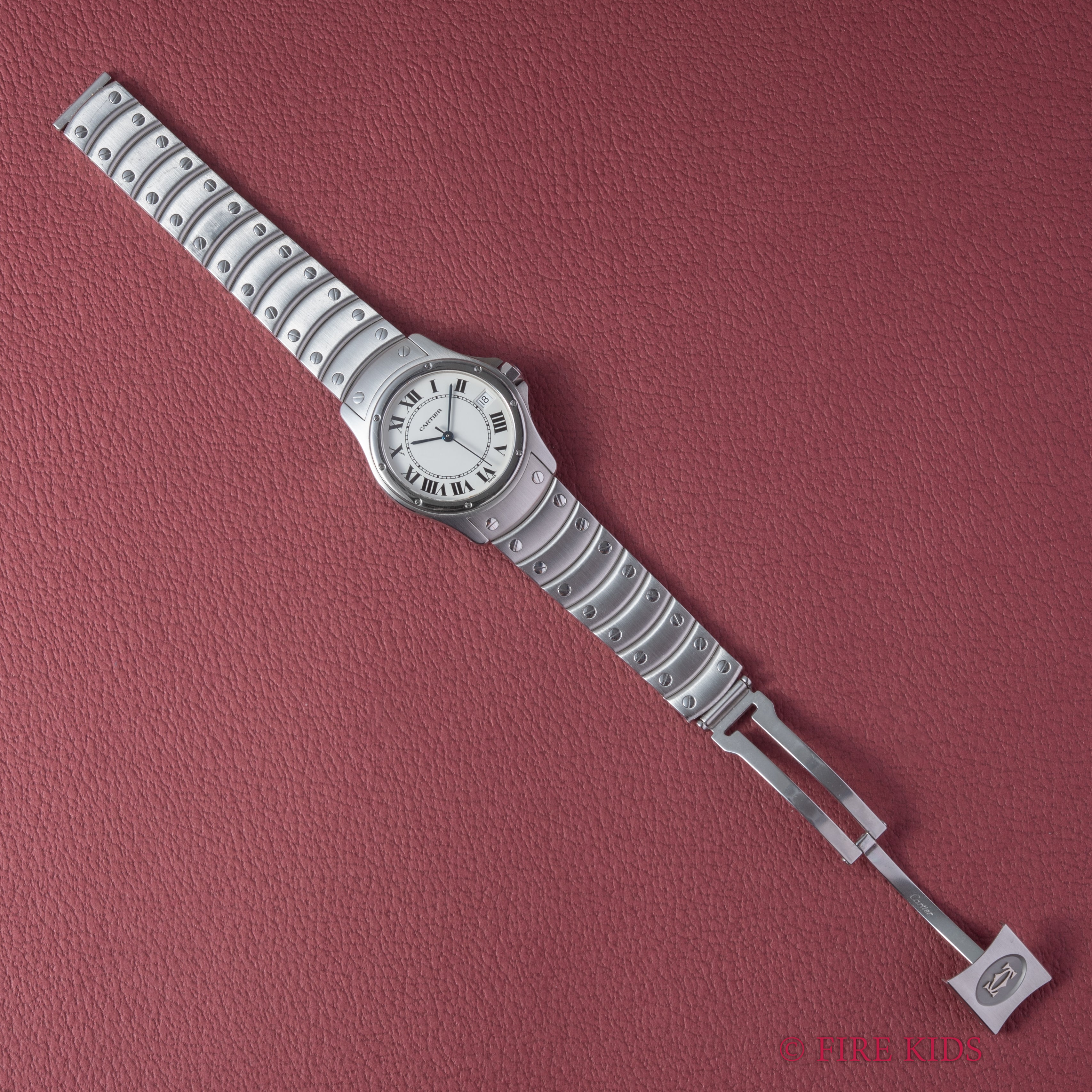 カルティエ 1990年代製 サントス ロンド ステンレス LM オートマチック 箱、ギャラ付き