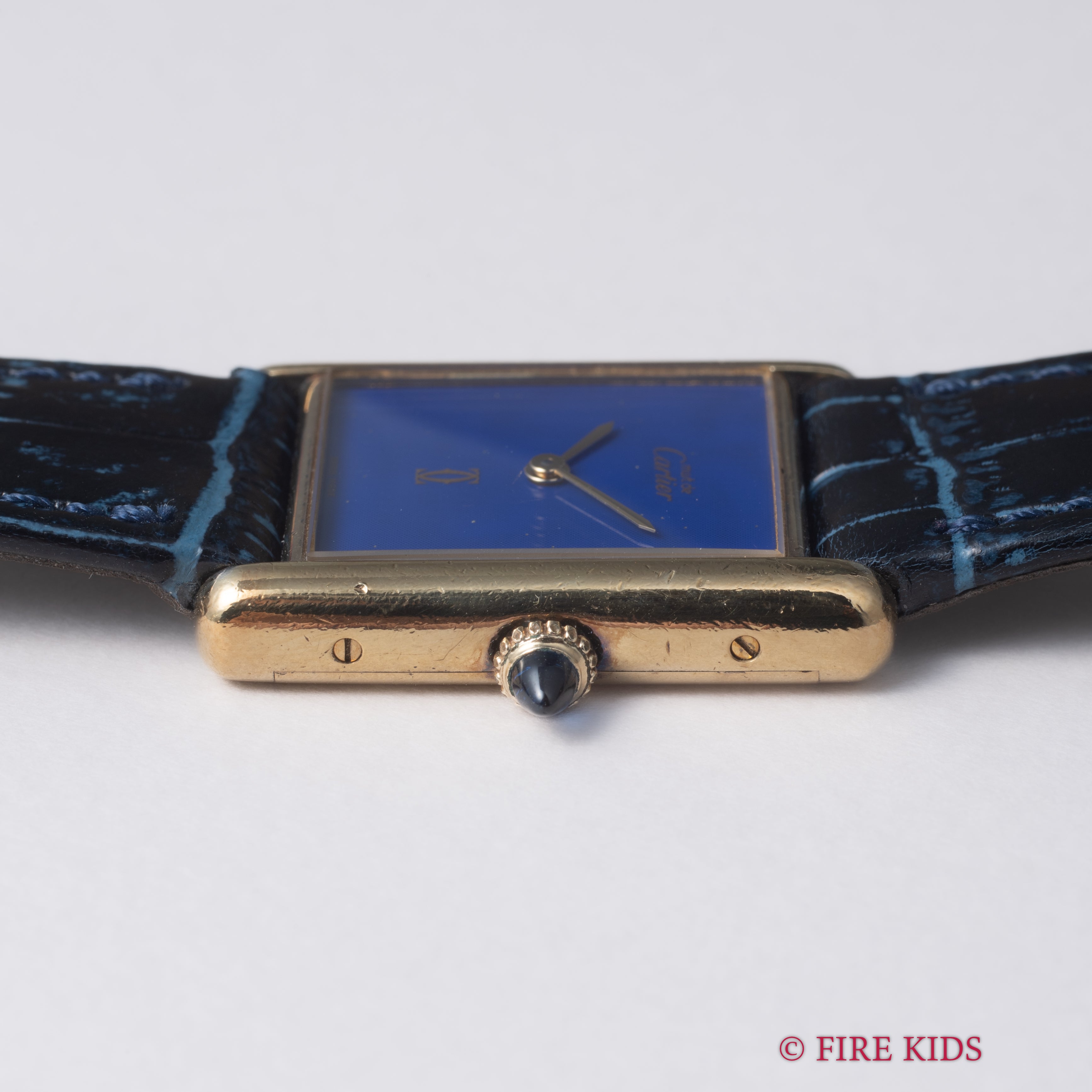 カルティエ マストタンク 1980年代製 LMサイズ 手巻き ラピスラズリダイヤル 箱、修理明細付き