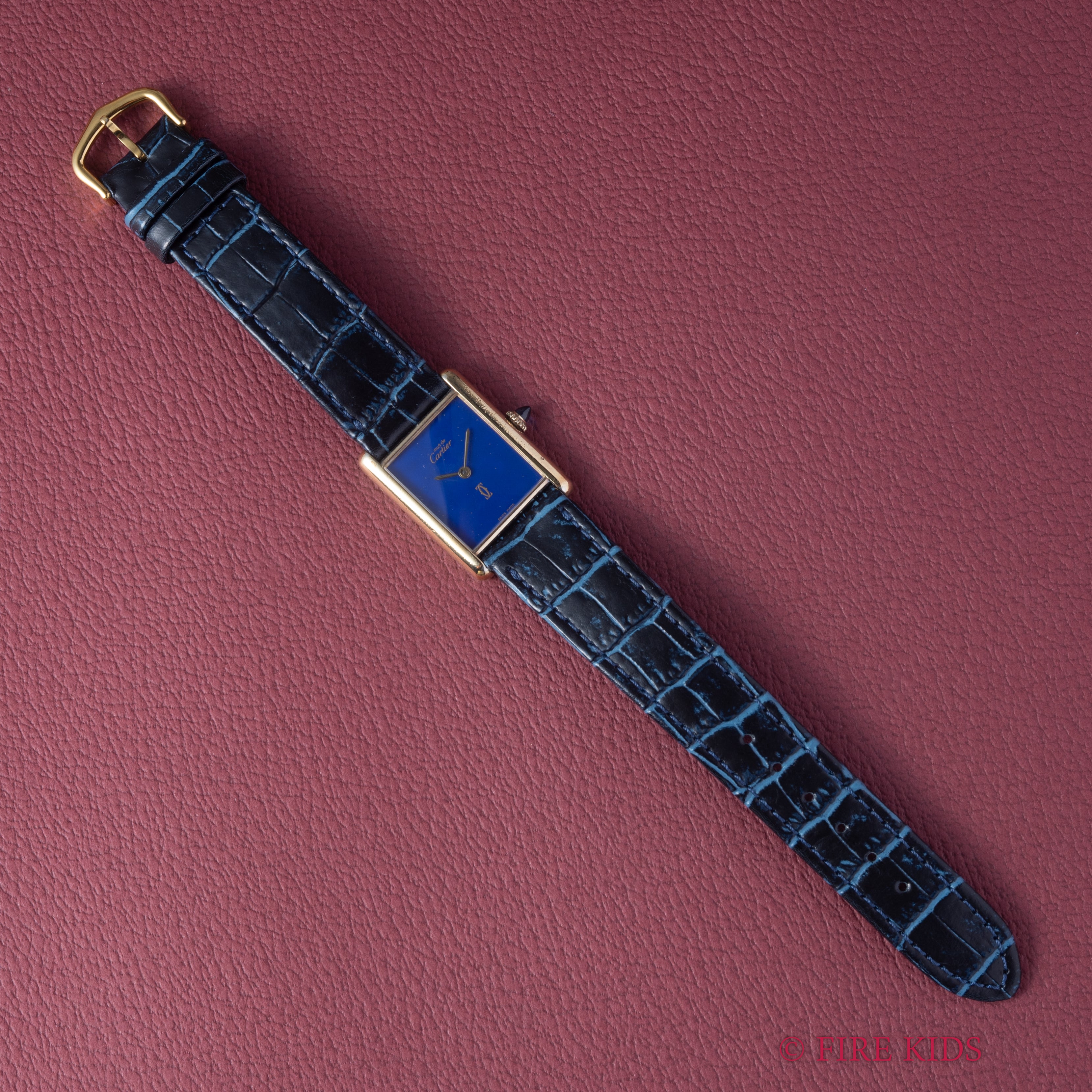 カルティエ マストタンク 1980年代製 LMサイズ 手巻き ラピスラズリダイヤル 箱、修理明細付き