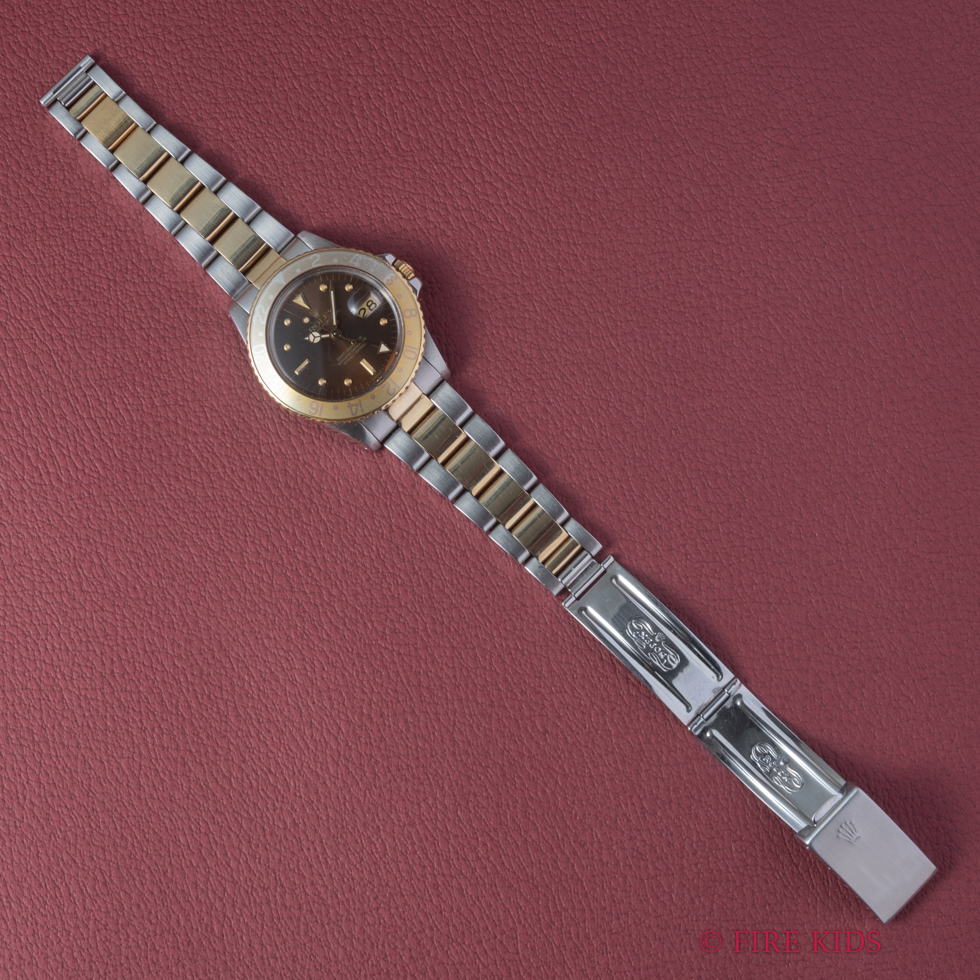 ロレックス 1979年製GMTマスター コンビ 茶ツボ Ref.16753 ルートビア 3連コンビオイスターブレス