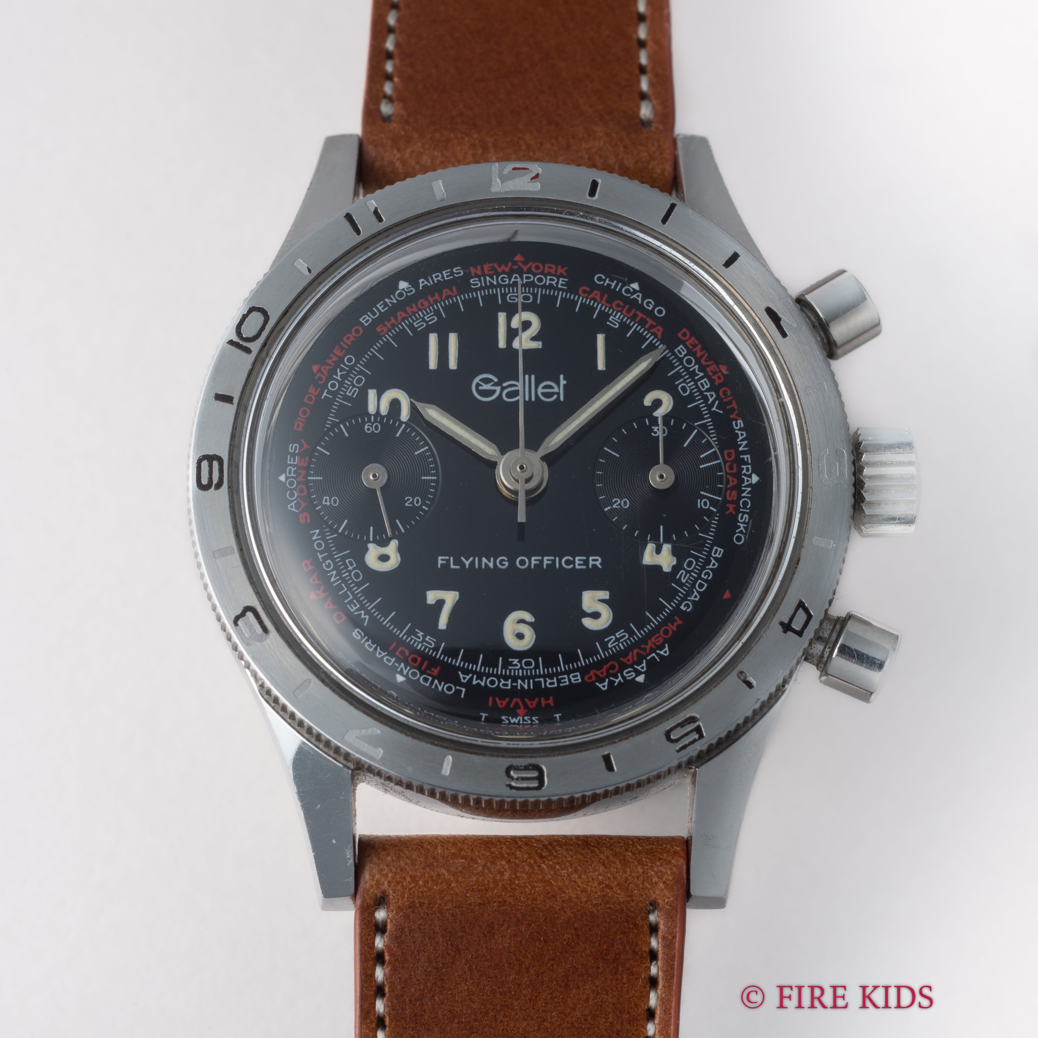 ギャレット スイス空軍 フライングオフィサー パイロットクロノグラフ 1970年代製 手巻 Cal.248