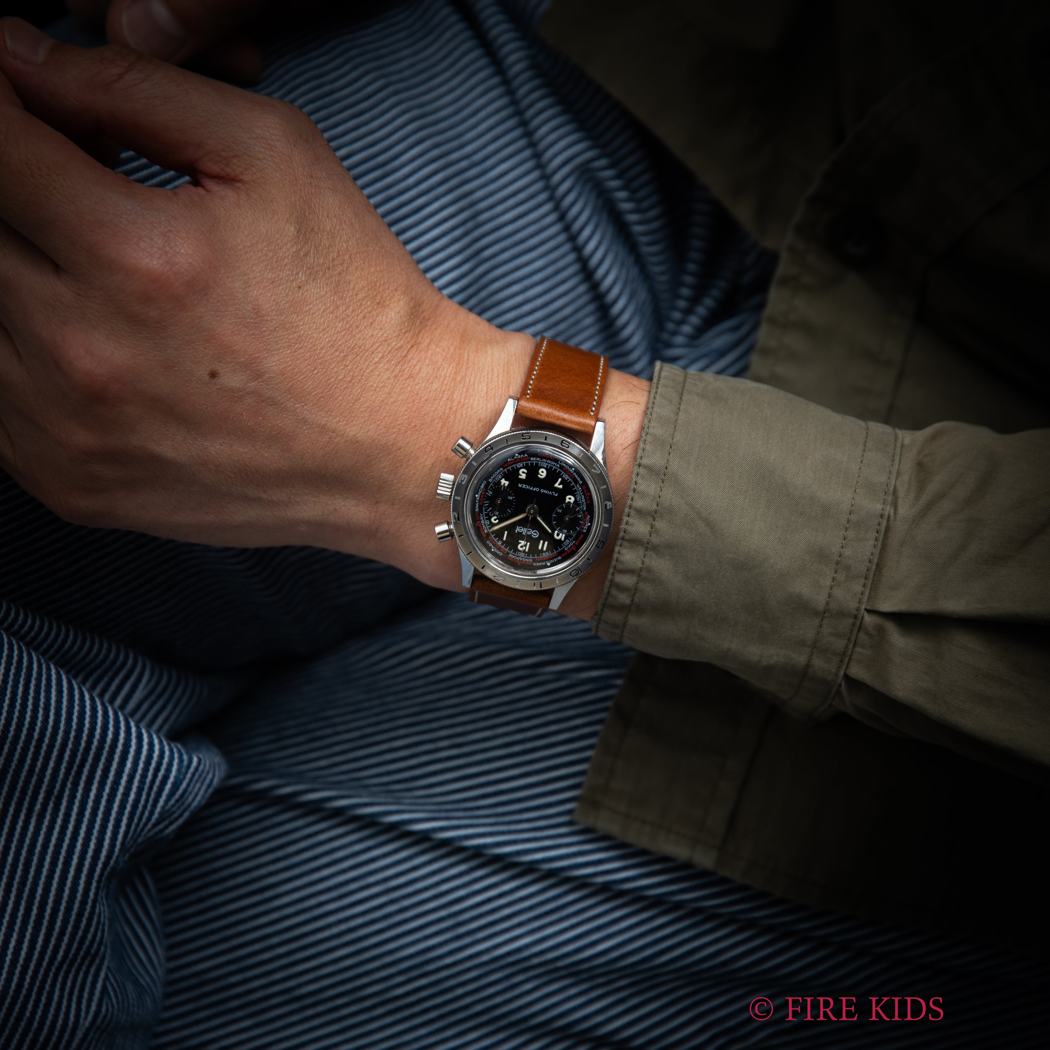 ギャレット スイス空軍 フライングオフィサー パイロットクロノグラフ 1970年代製 手巻 Cal.248