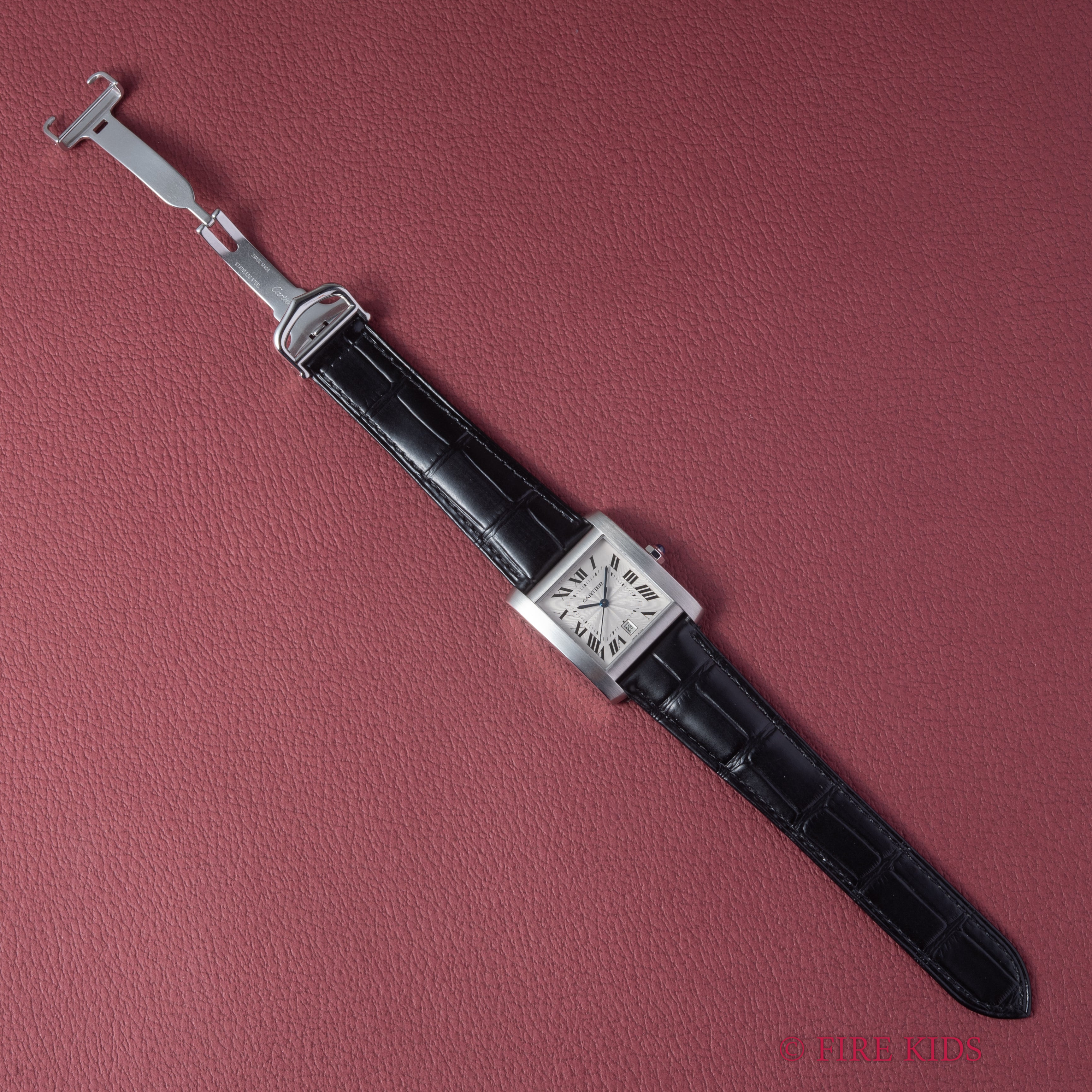 カルティエ タンク フランセーズ LMサイズ 自動巻 1990年代製 純正Dバックル