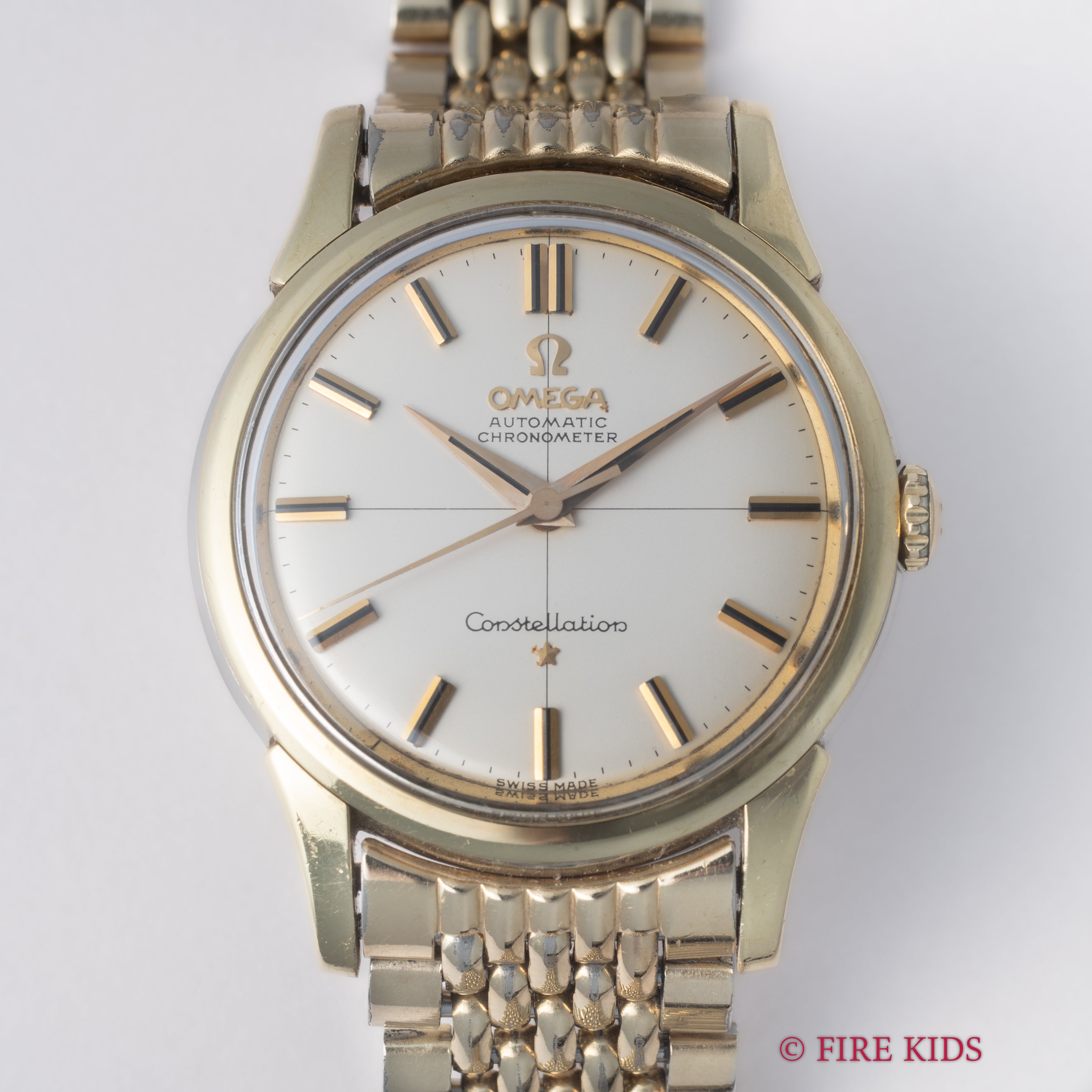 オメガ 1959年製 コンステレーション トップゴールドケース Cal.551 純正GFブレス