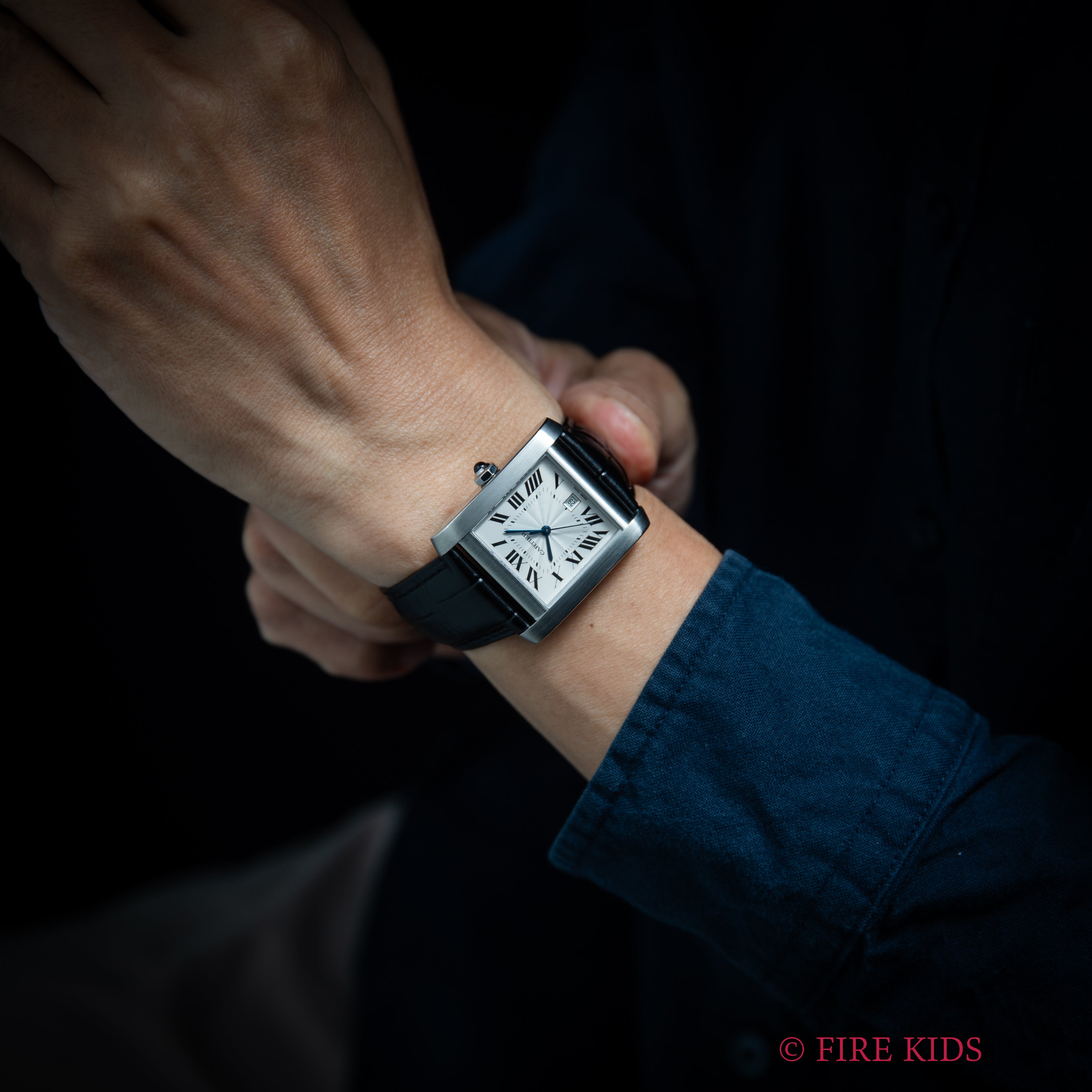 カルティエ タンク フランセーズ LMサイズ 自動巻 1990年代製 純正Dバックル