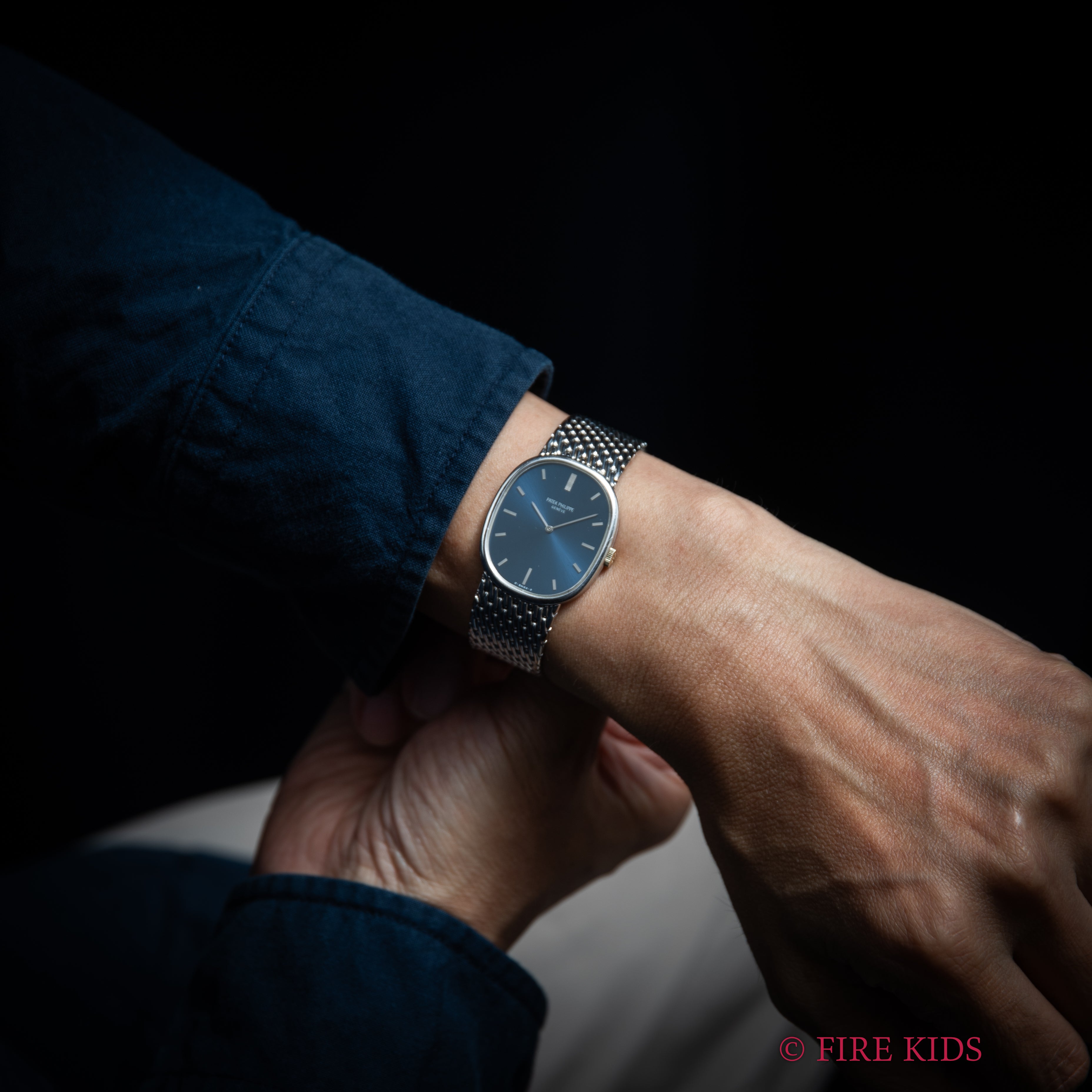 パテック・フィリップ ゴールデンエリプス 18金無垢ホワイトゴールド ブレス 1970年代製 Ref.3848/8手巻き