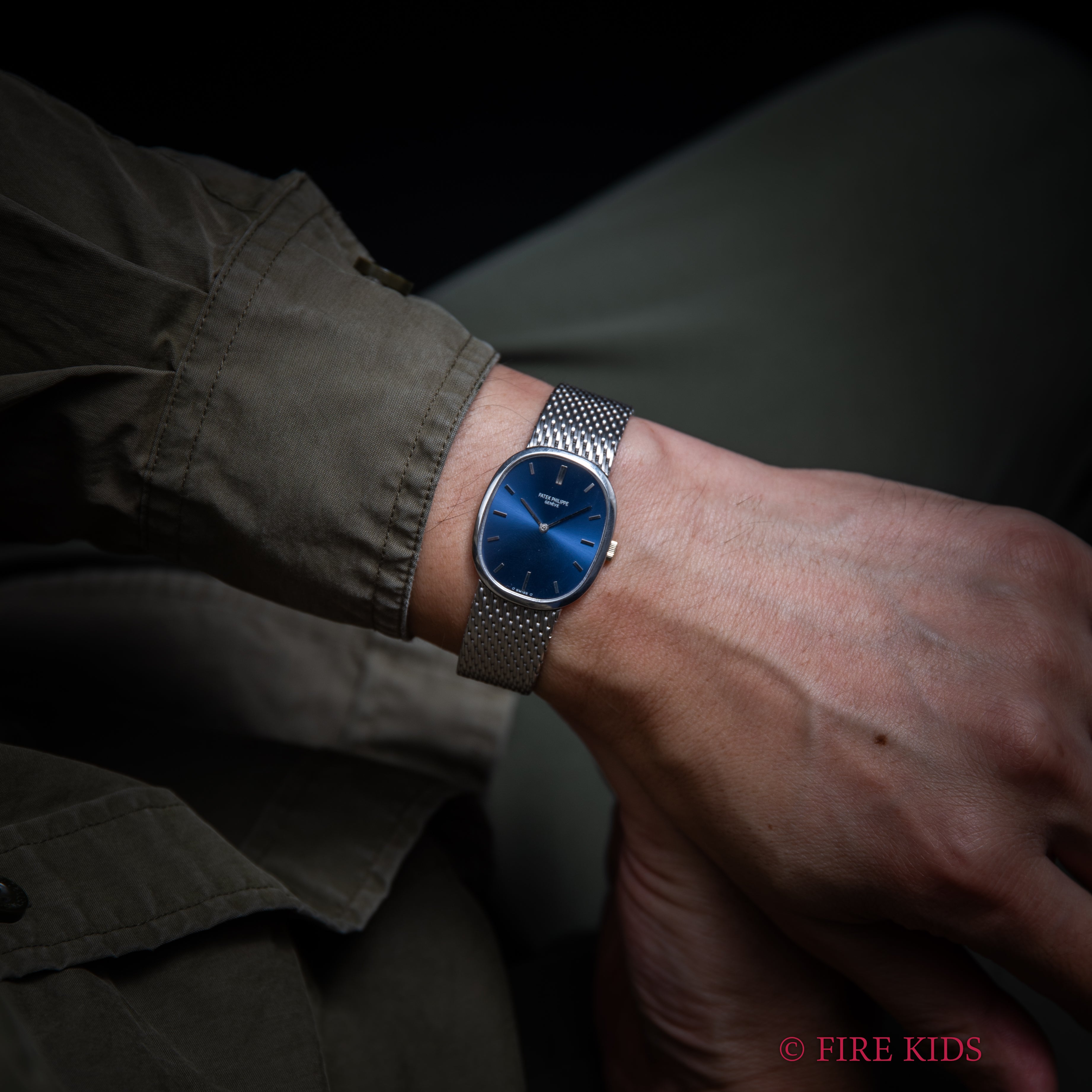 パテック・フィリップ ゴールデンエリプス 18金無垢ホワイトゴールド ブレス 1970年代製 Ref.3848/8手巻き