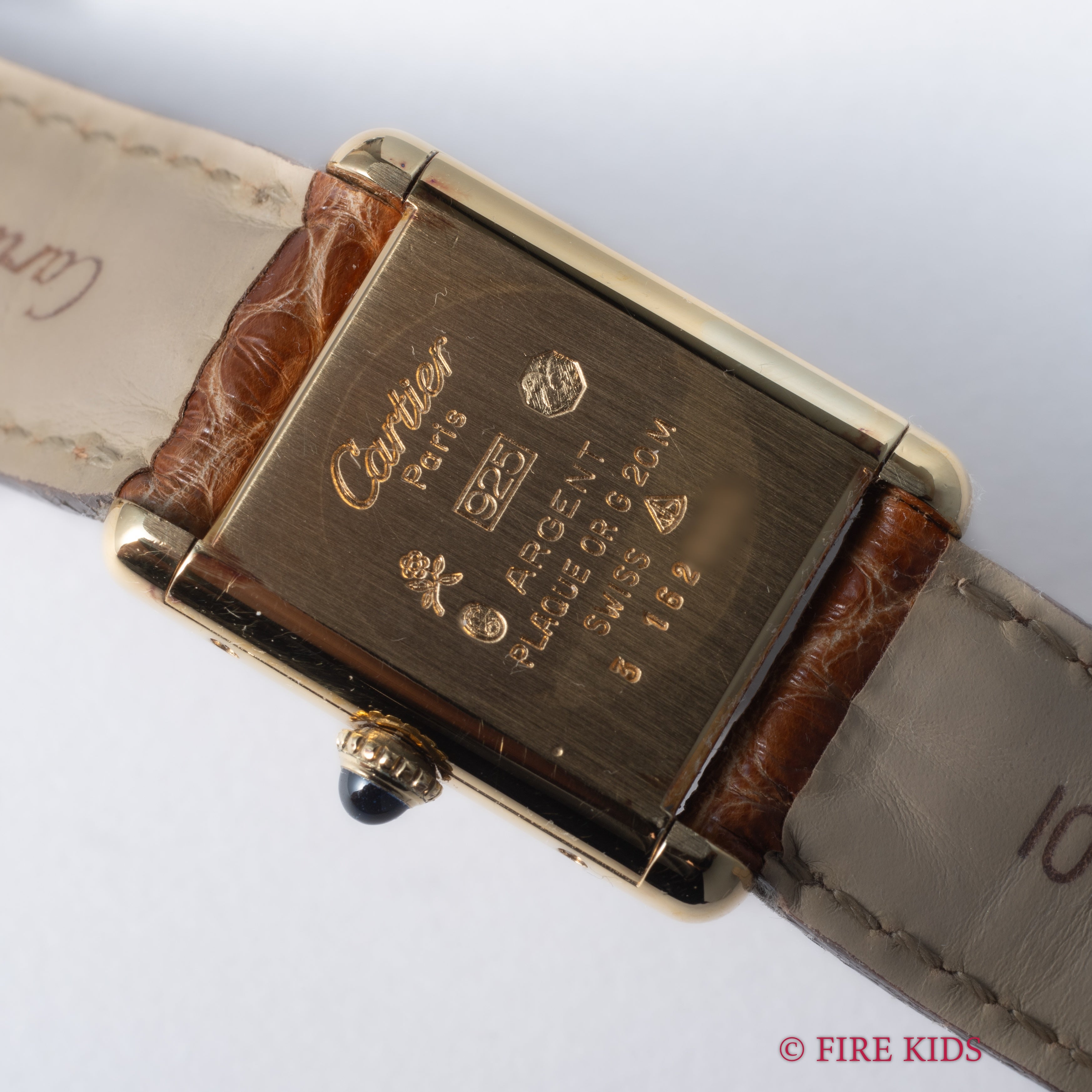 カルティエ マストタンク 1980年代製 SMサイズ 手巻き ボルドーダイヤル 純正革ベルト、純正Dバックル付き