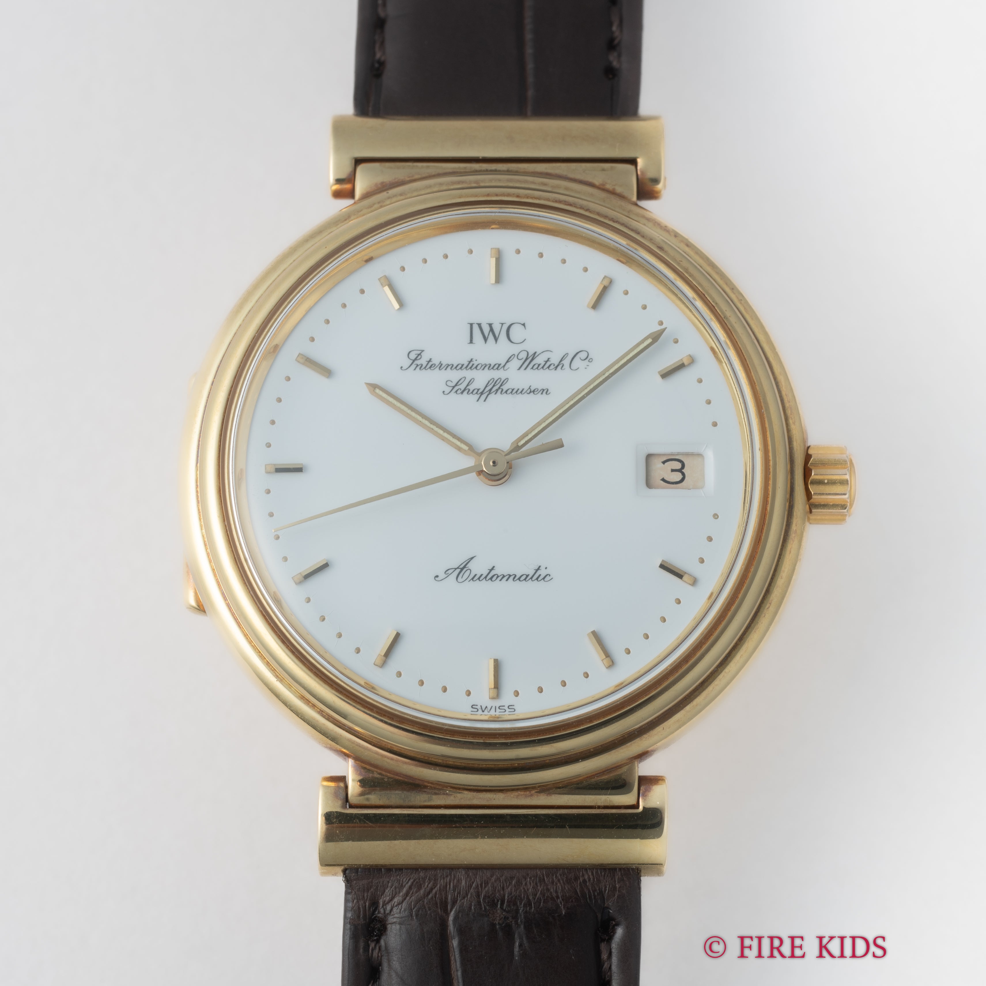 IWC 18金無垢 ダ・ヴィンチ 1988年製 ペラトン式自動巻 Cal.8541 バックハンターケース スケルトン