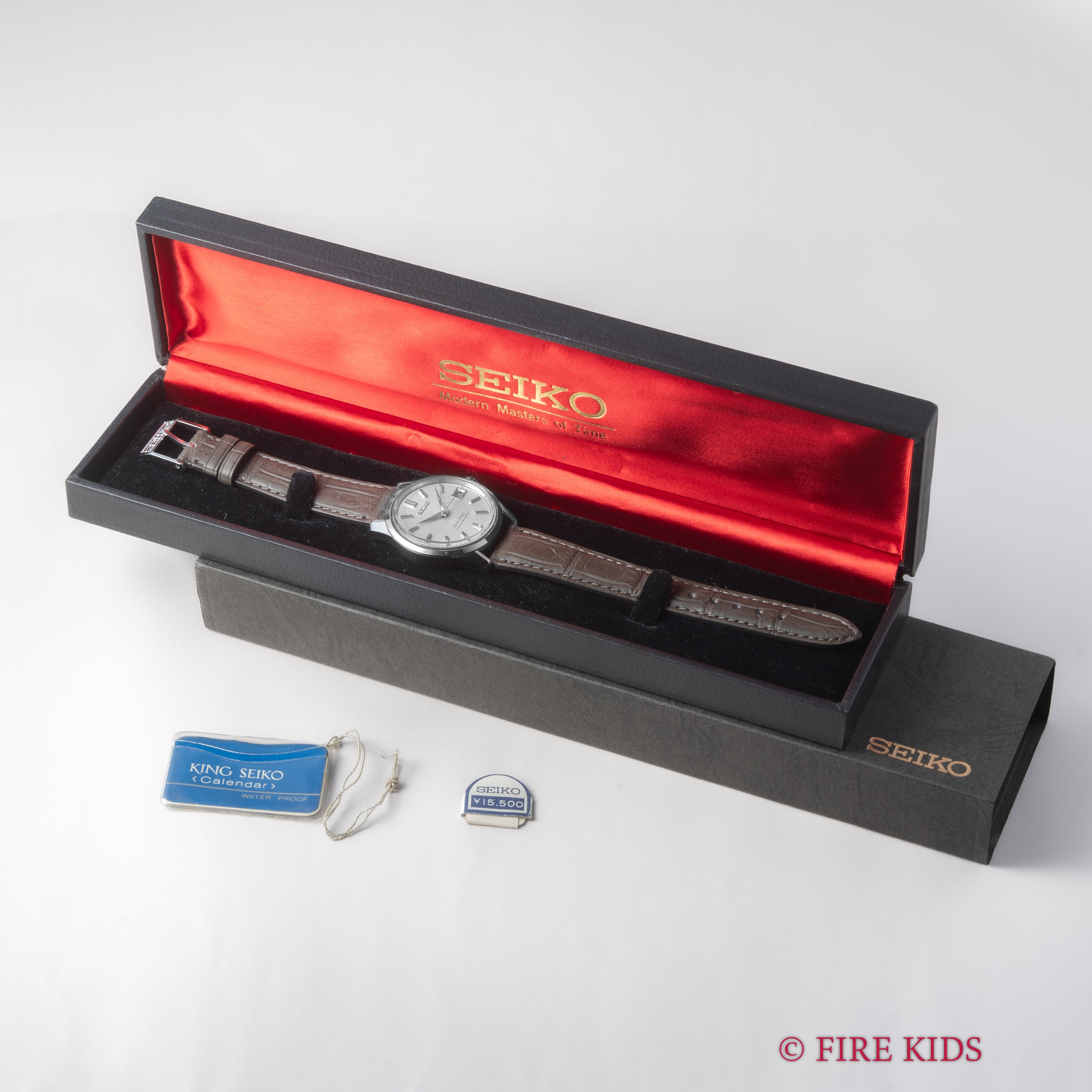 キングセイコー 1966年製 Ref.4402-8000 44KS 手巻 前期型盾メダリオン 箱、タグ、純正尾錠付