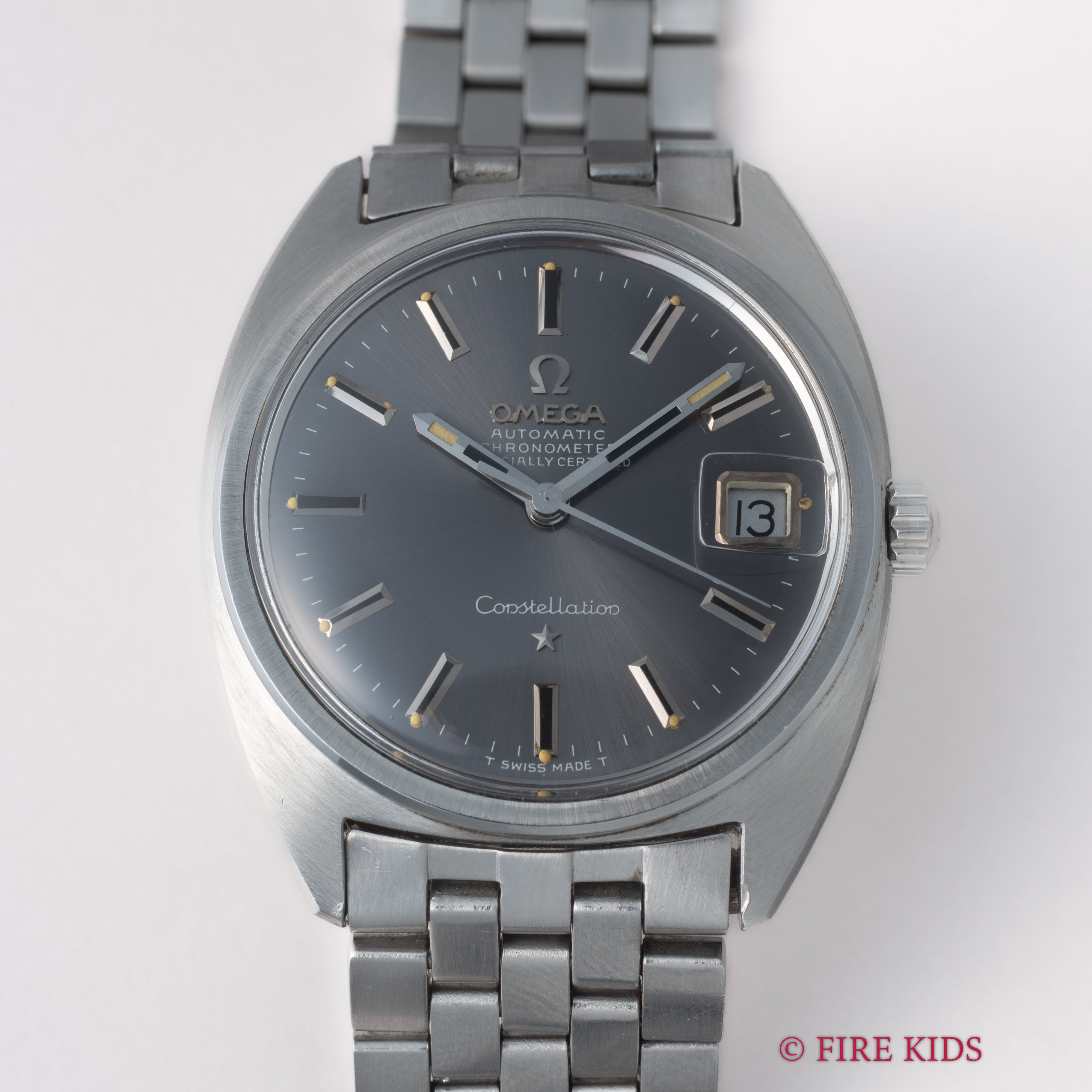 オメガ コンステレーション ジェンタ グレーダイヤル 1969年製 純正ブレス付き 自動巻クロノメーター