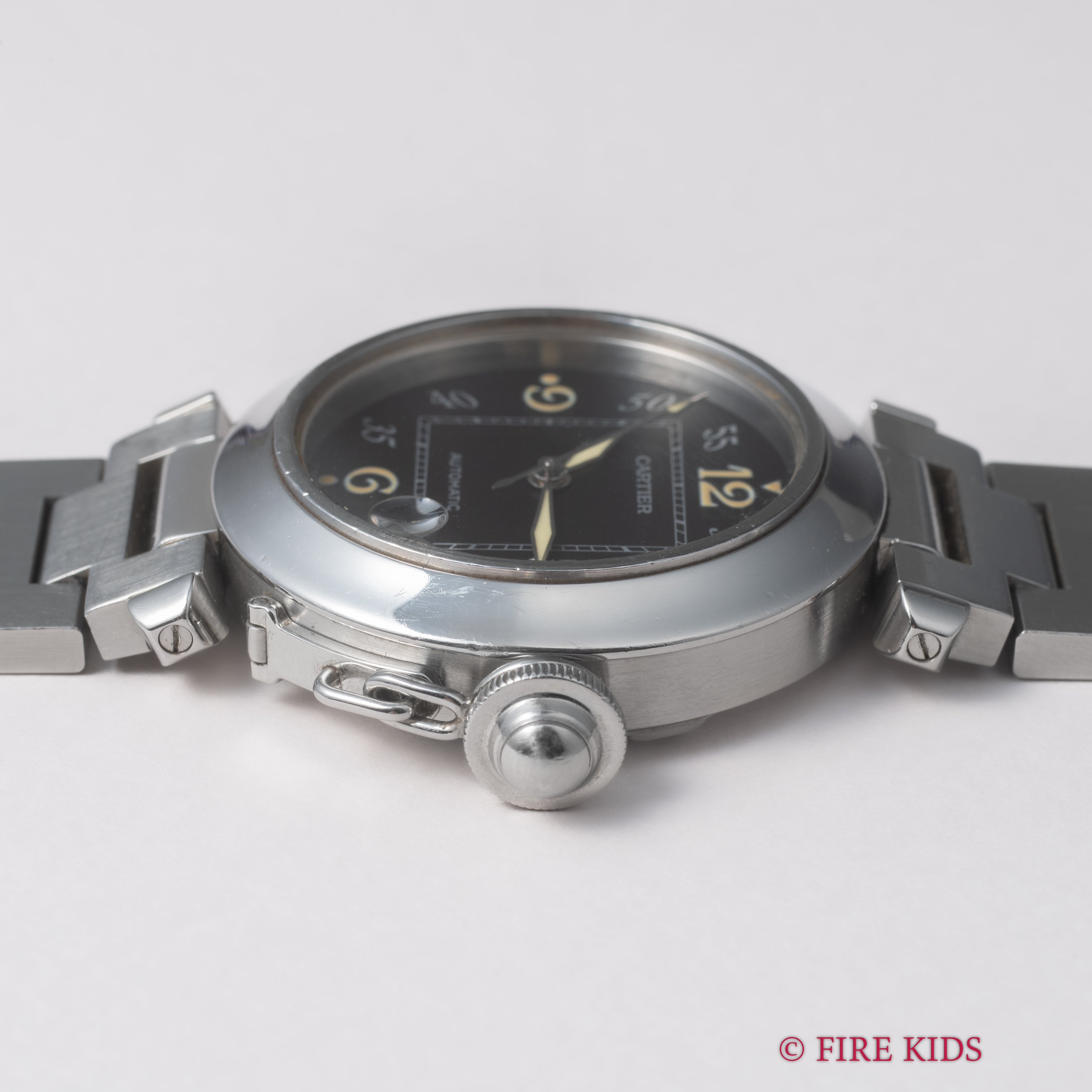 カルティエ パシャC ブラックダイヤル 1999年販売ギャラ付 自動巻 トリチウム夜光