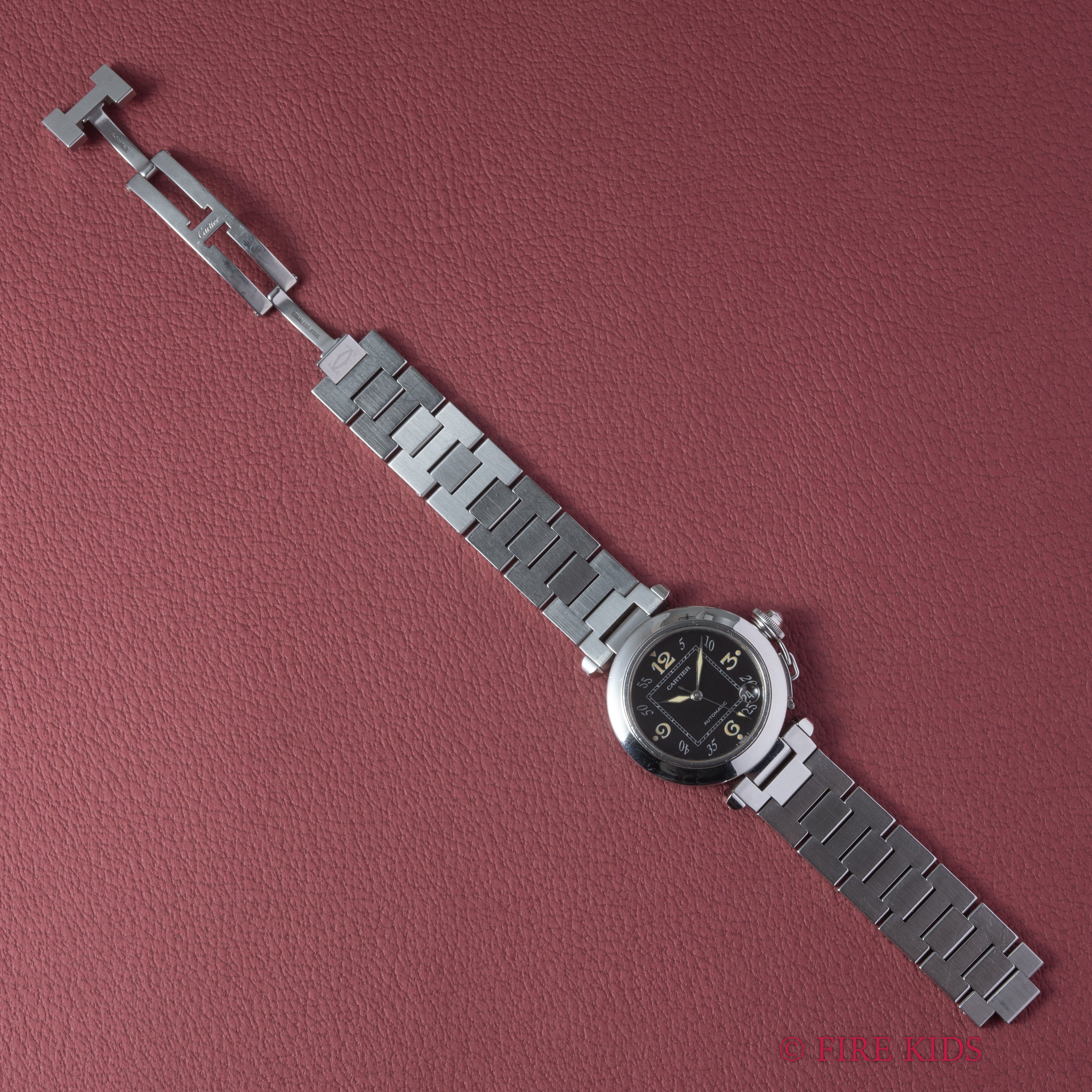 カルティエ パシャC ブラックダイヤル 1999年販売ギャラ付 自動巻 トリチウム夜光