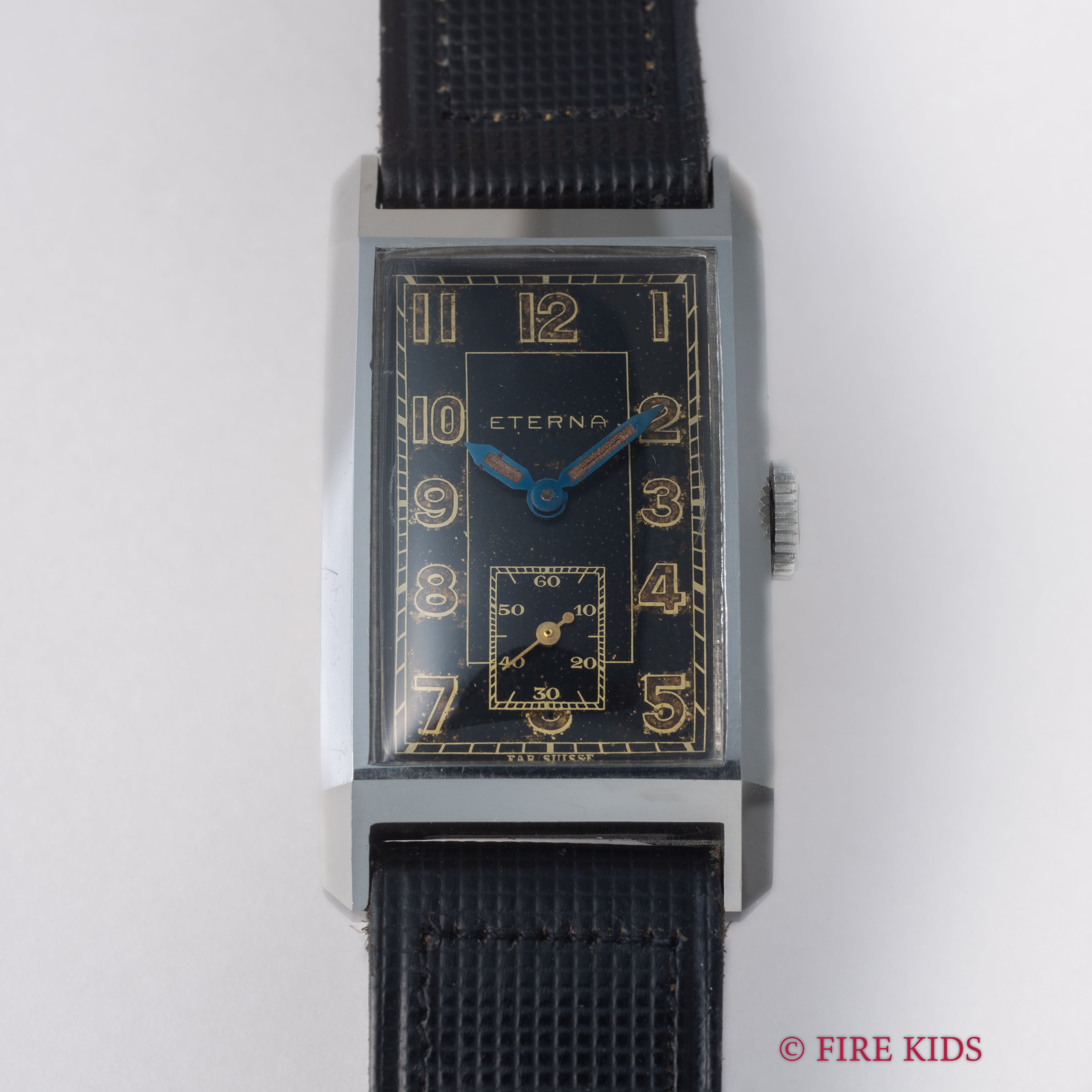 エテルナ レクタングル 1930年代製 手巻き ブラックアラビアダイヤル