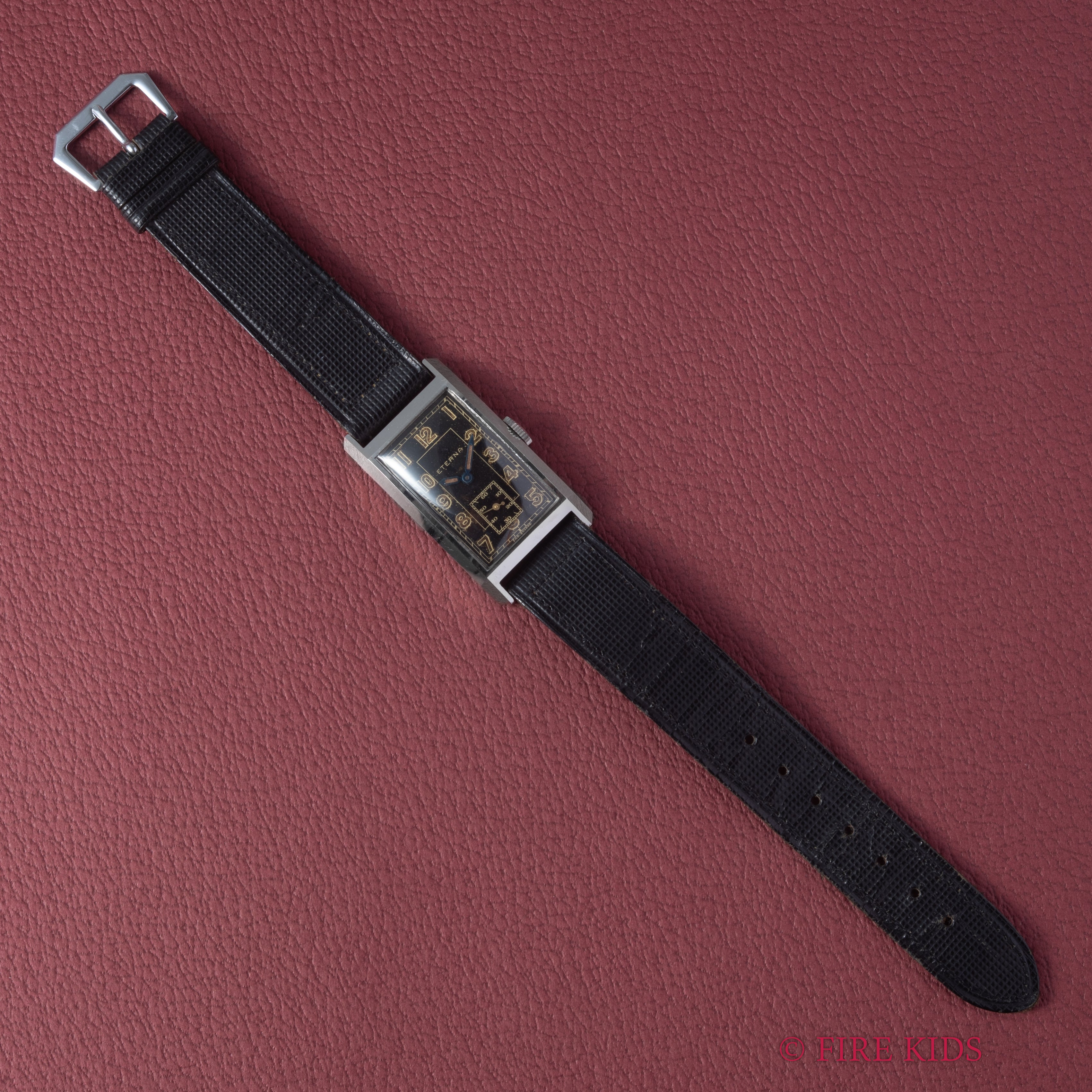 エテルナ レクタングル 1930年代製 手巻き ブラックアラビアダイヤル