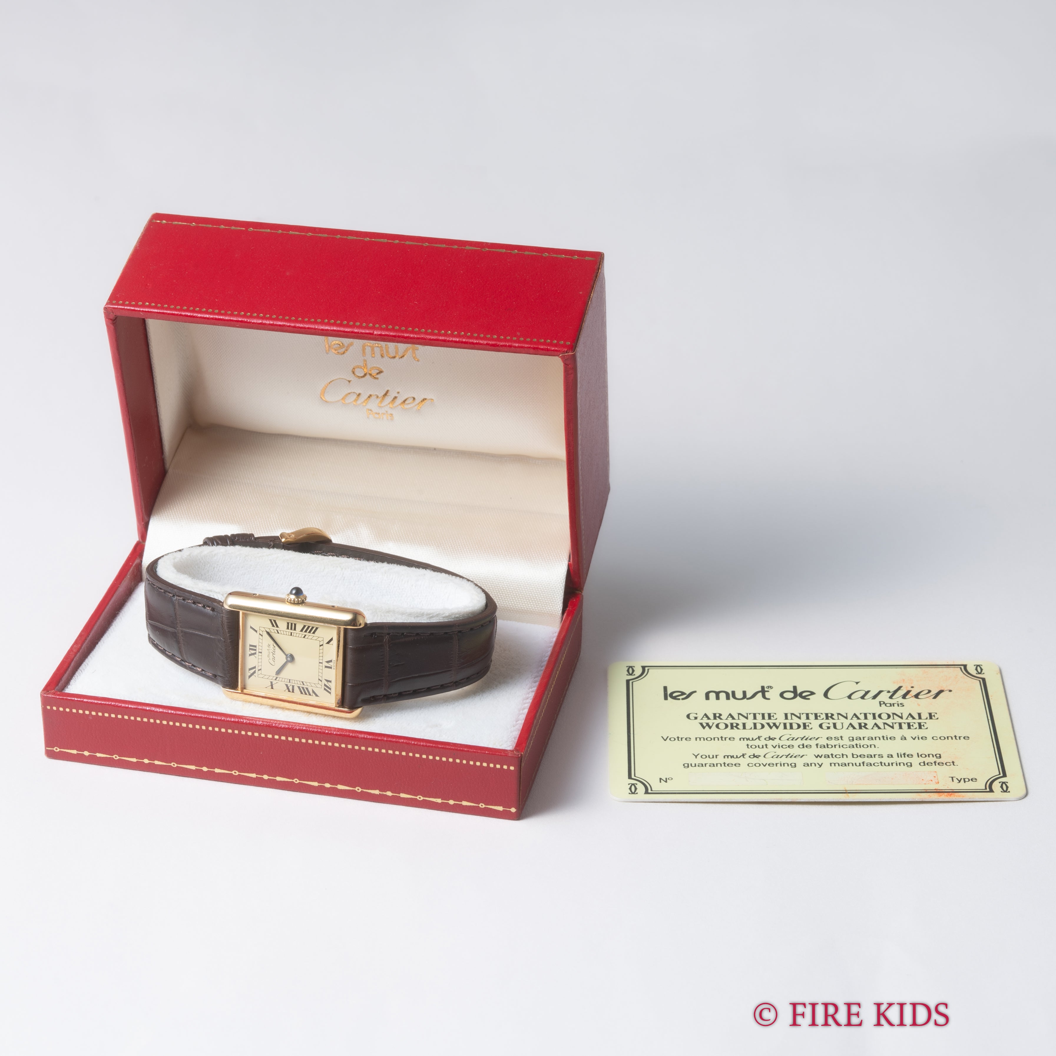 カルティエ マストタンク LMサイズ アイボリーローマン 手巻き 1980年代製 箱・ギャランティー付