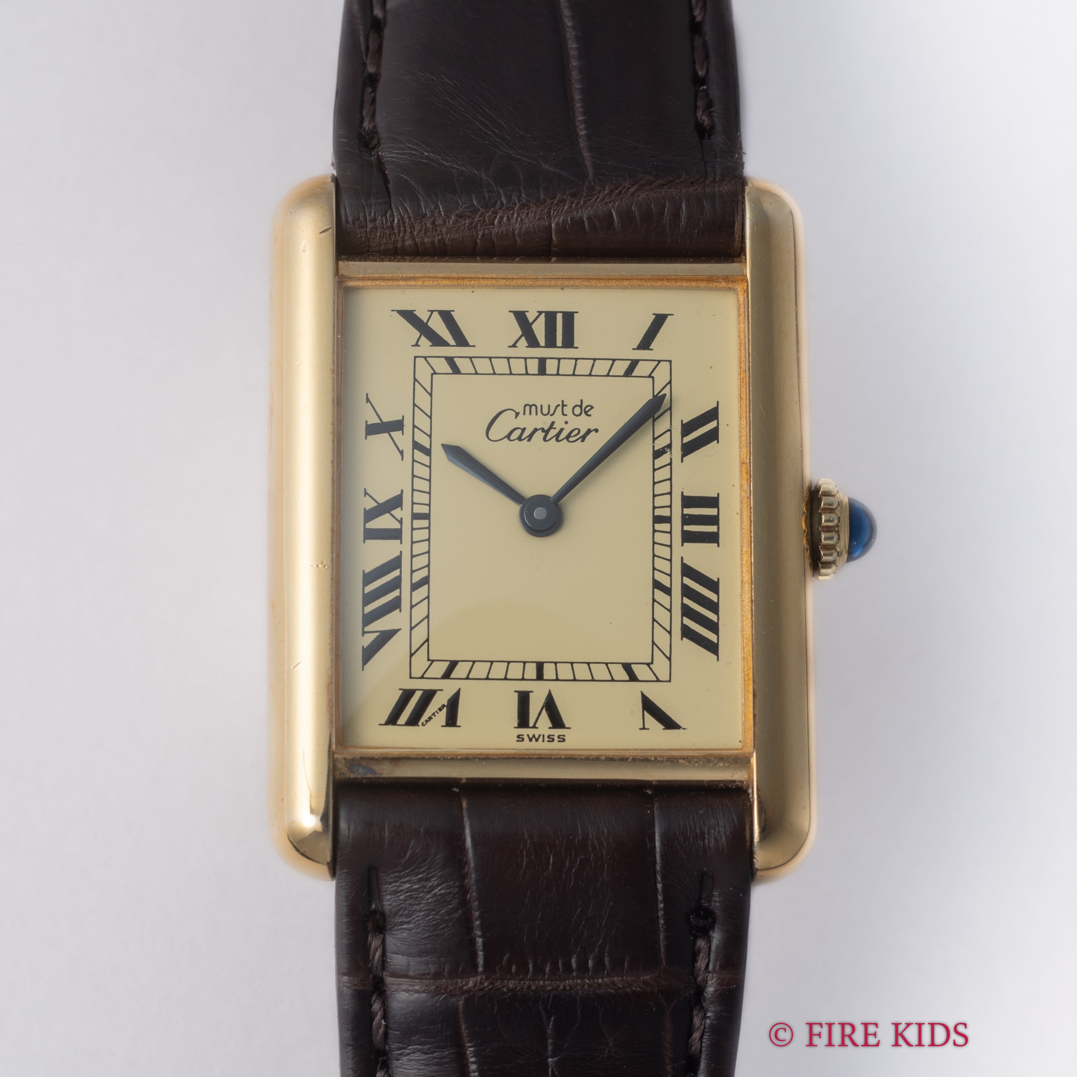 カルティエ マストタンク LMサイズ アイボリーローマン 手巻き 1980年代製 箱・ギャランティー付