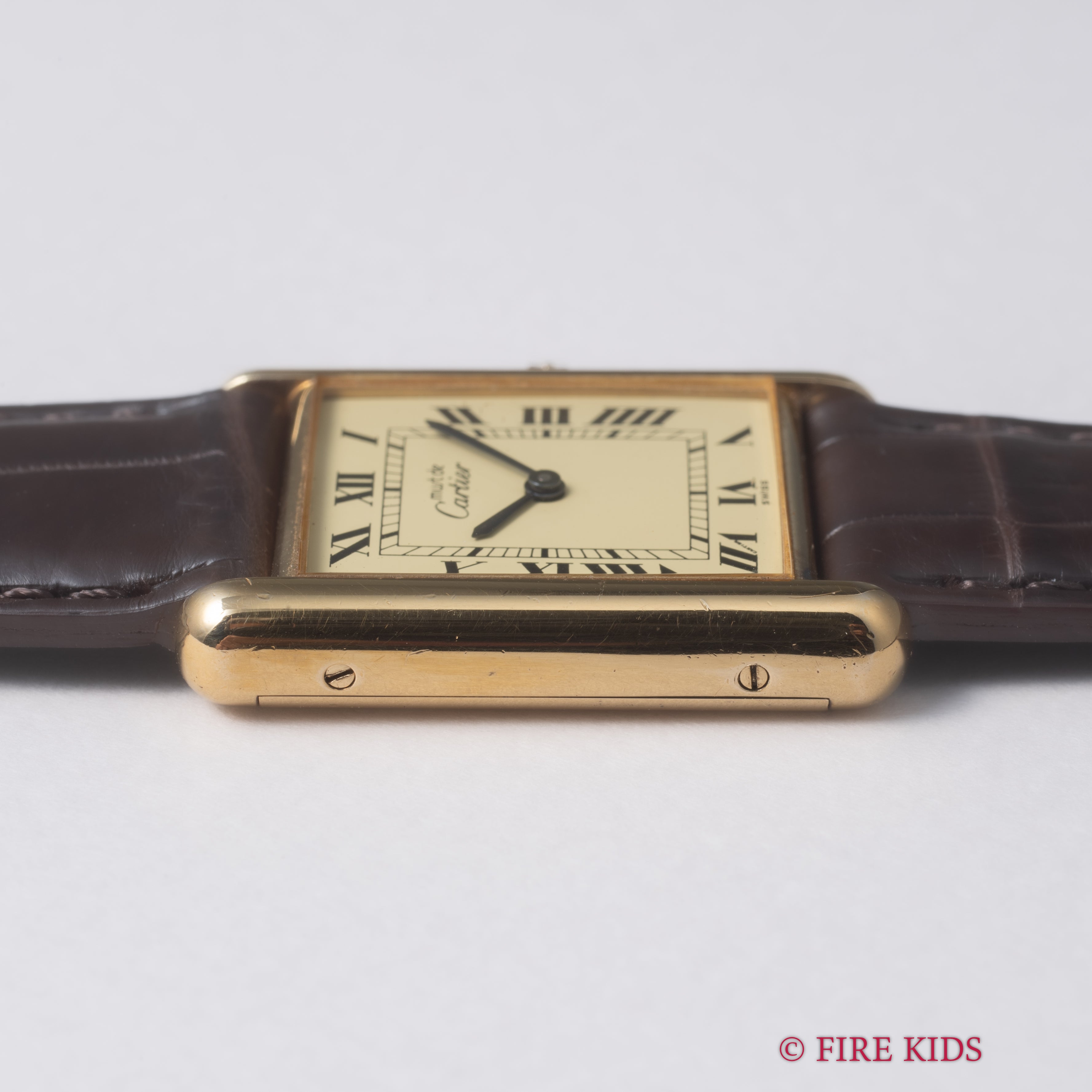 カルティエ マストタンク LMサイズ アイボリーローマン 手巻き 1980年代製 箱・ギャランティー付