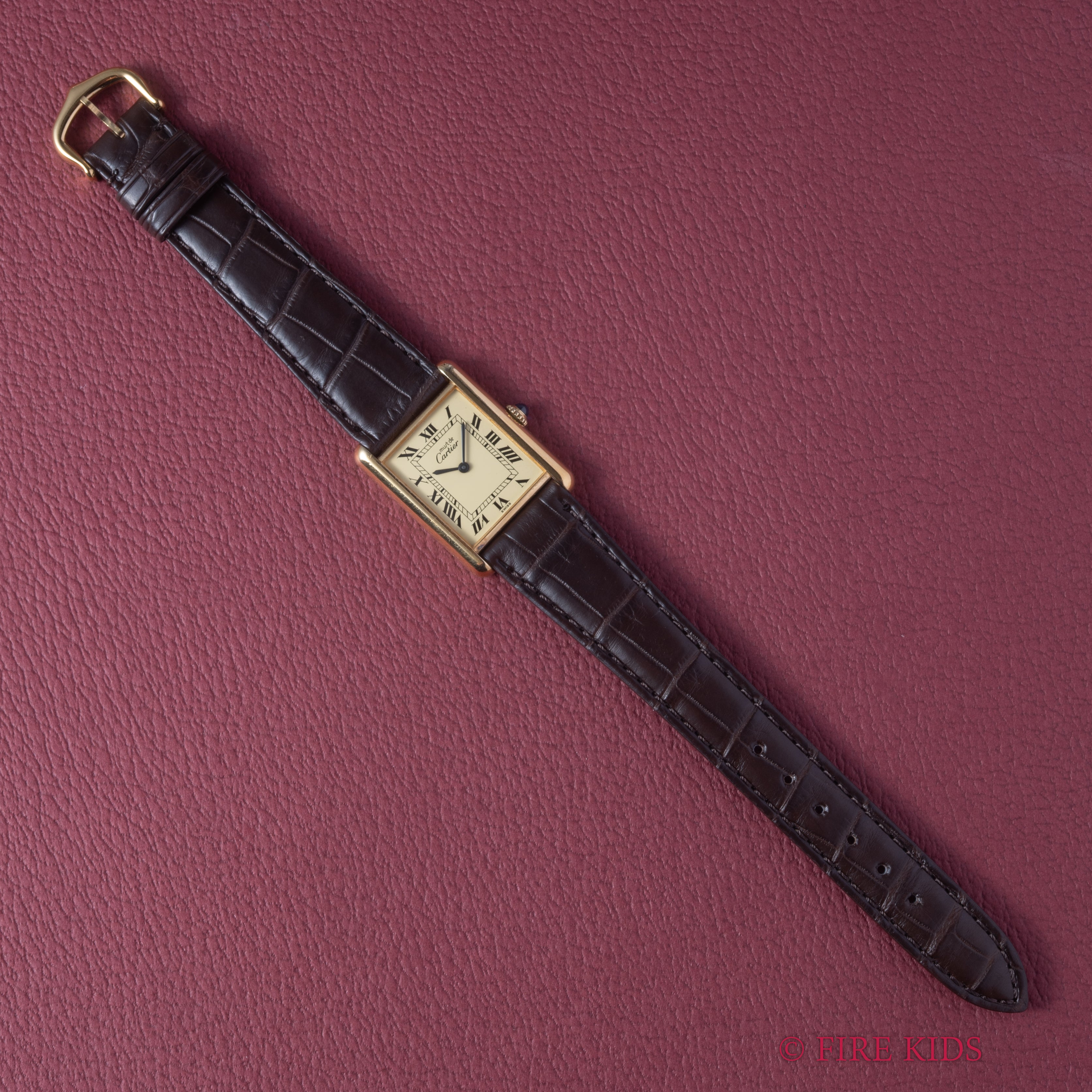 カルティエ マストタンク LMサイズ アイボリーローマン 手巻き 1980年代製 箱・ギャランティー付