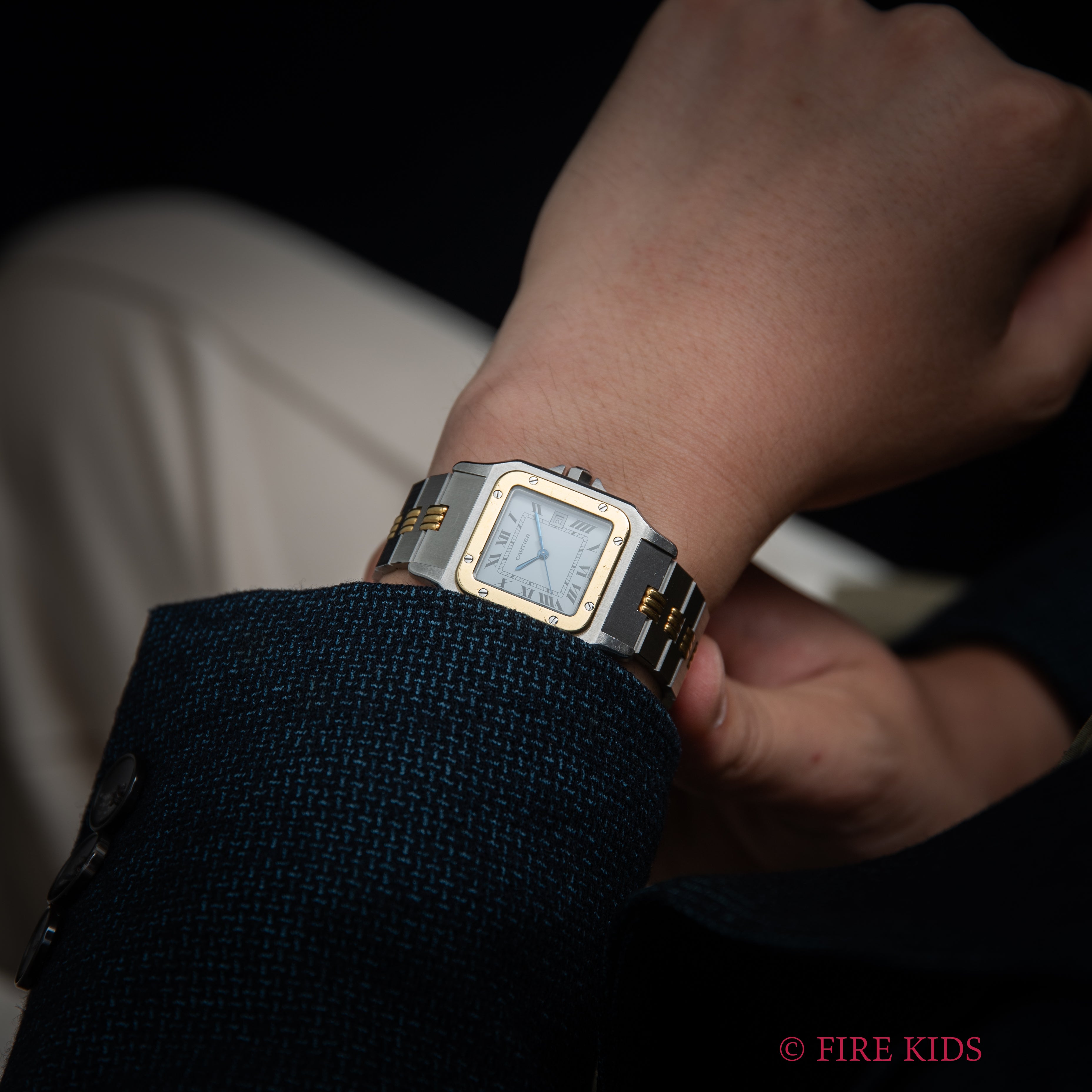 カルティエ サントス LMサイズ コンビ 1980年代製 ゴドロンブレス