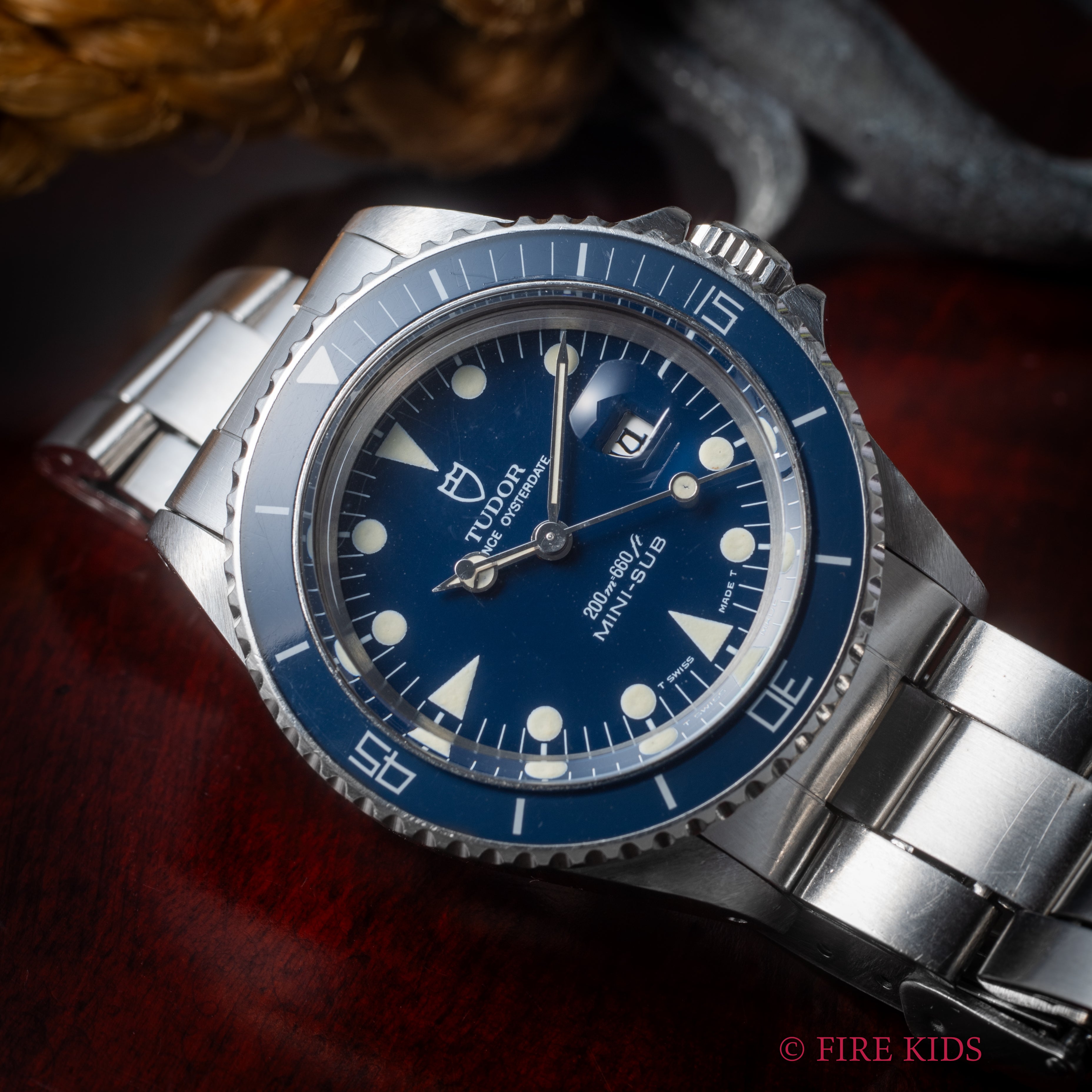 チューダー ミニサブ 1989年製 Ref.73090 ブルーダイヤルベゼル 王冠リューズ 3連オイスターブレス