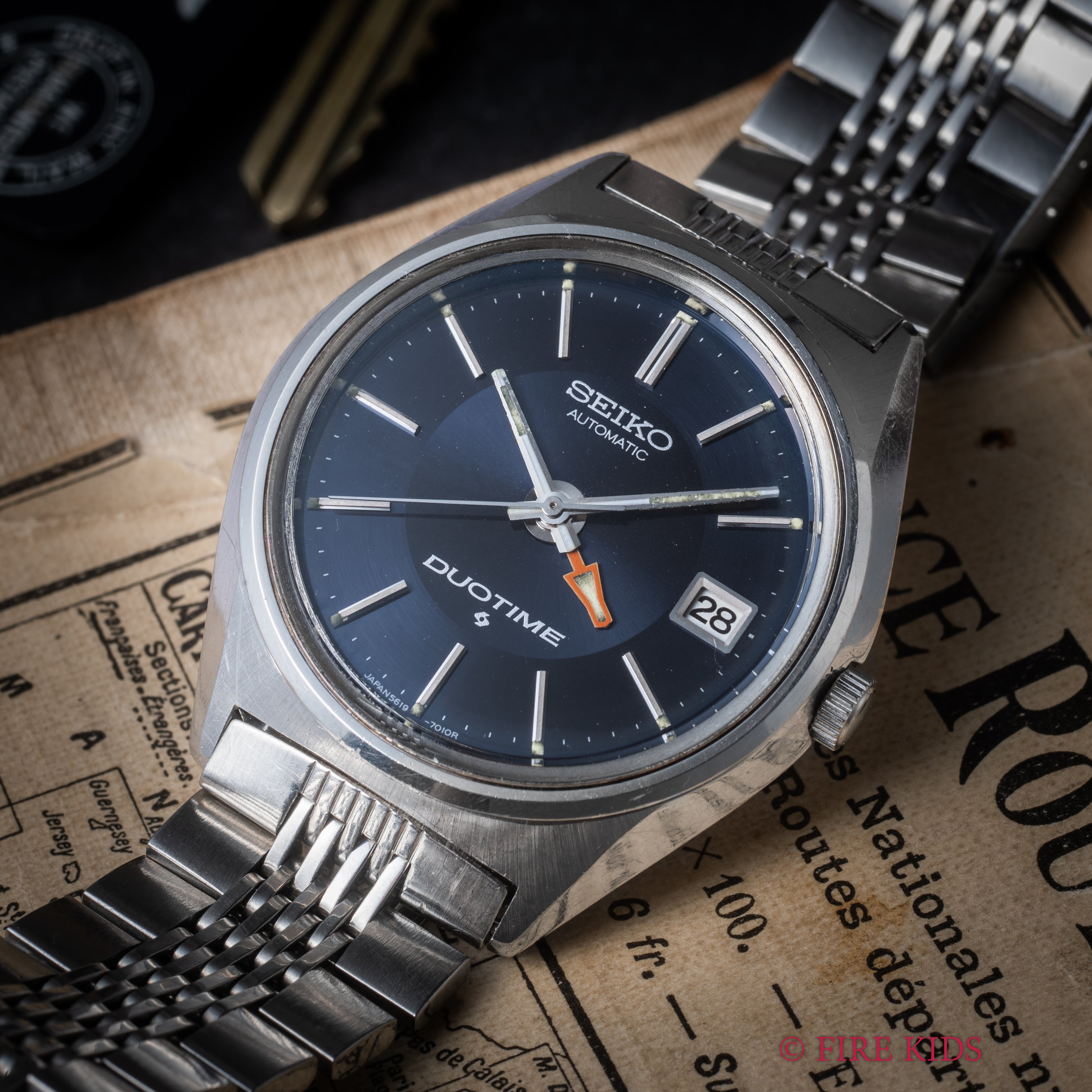 SEIKO 自動巻き時計 ダークブルー