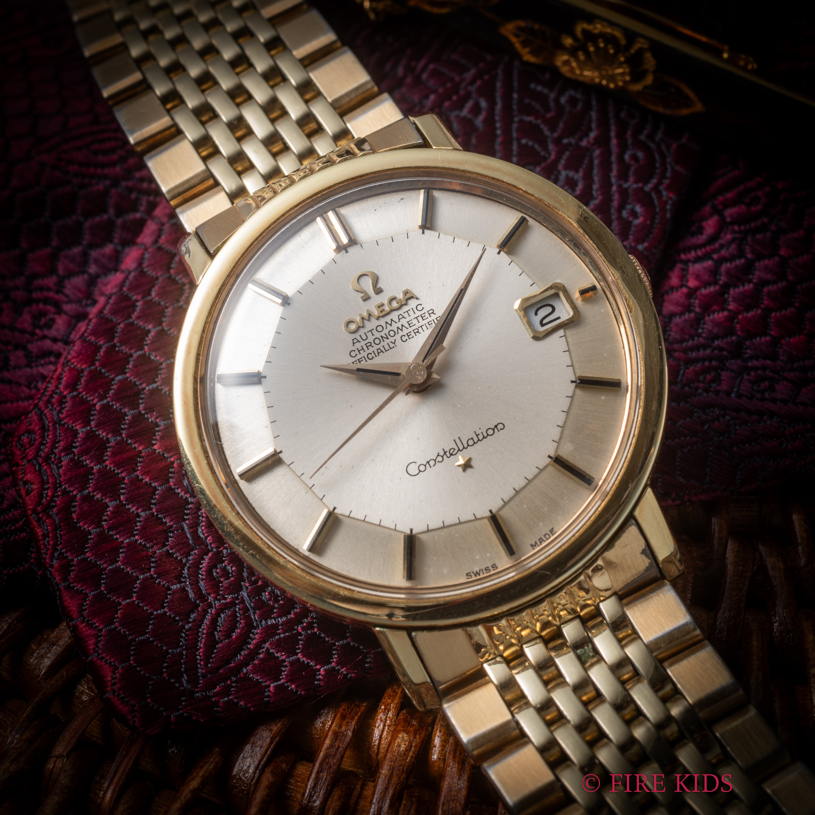 【OMEGA】 オメガ cal.561 コンステ 12角 自動巻き クロノメーター 社外革ベルト メンズ☆ オメガ OMEGA 168.005 コンステレーション デイト クロノメーター Cal