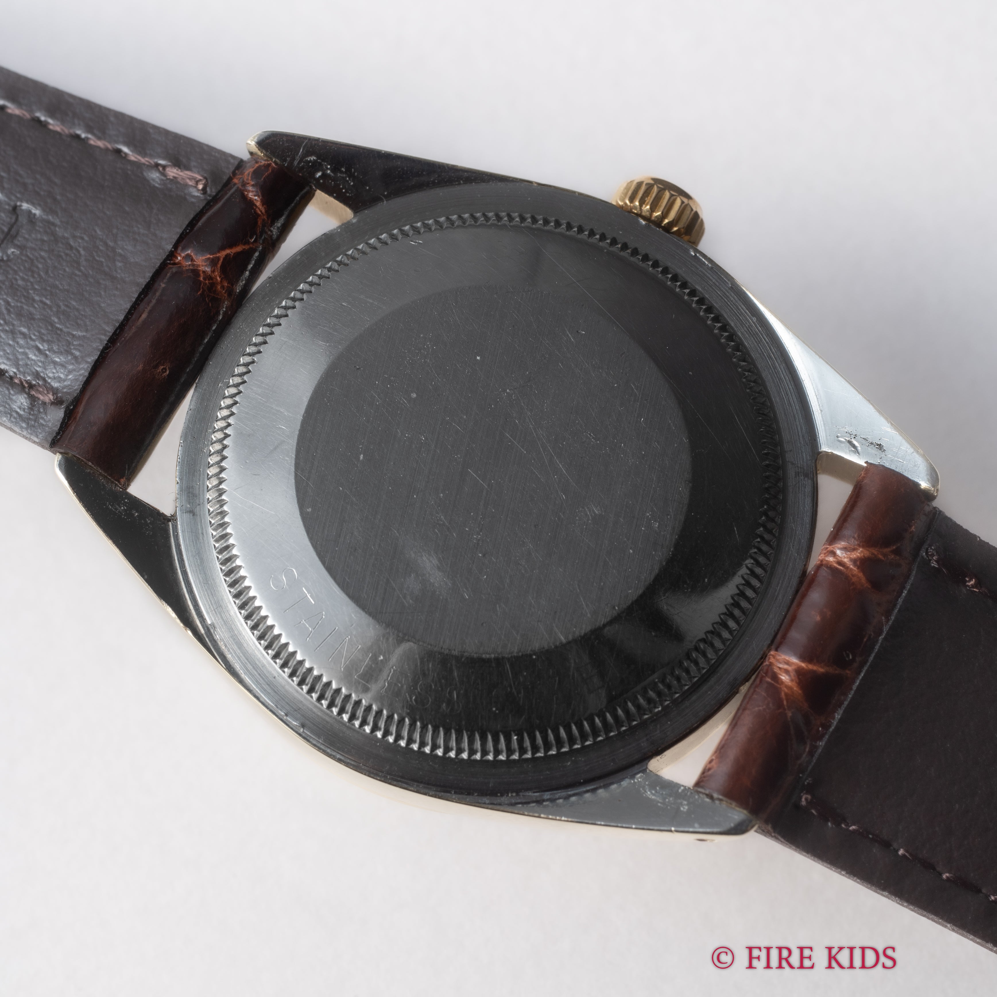 ロレックス 1969年製 オイスターパーペチュアル シャンパンブリックダイヤル トップゴールドケース Ref.1024