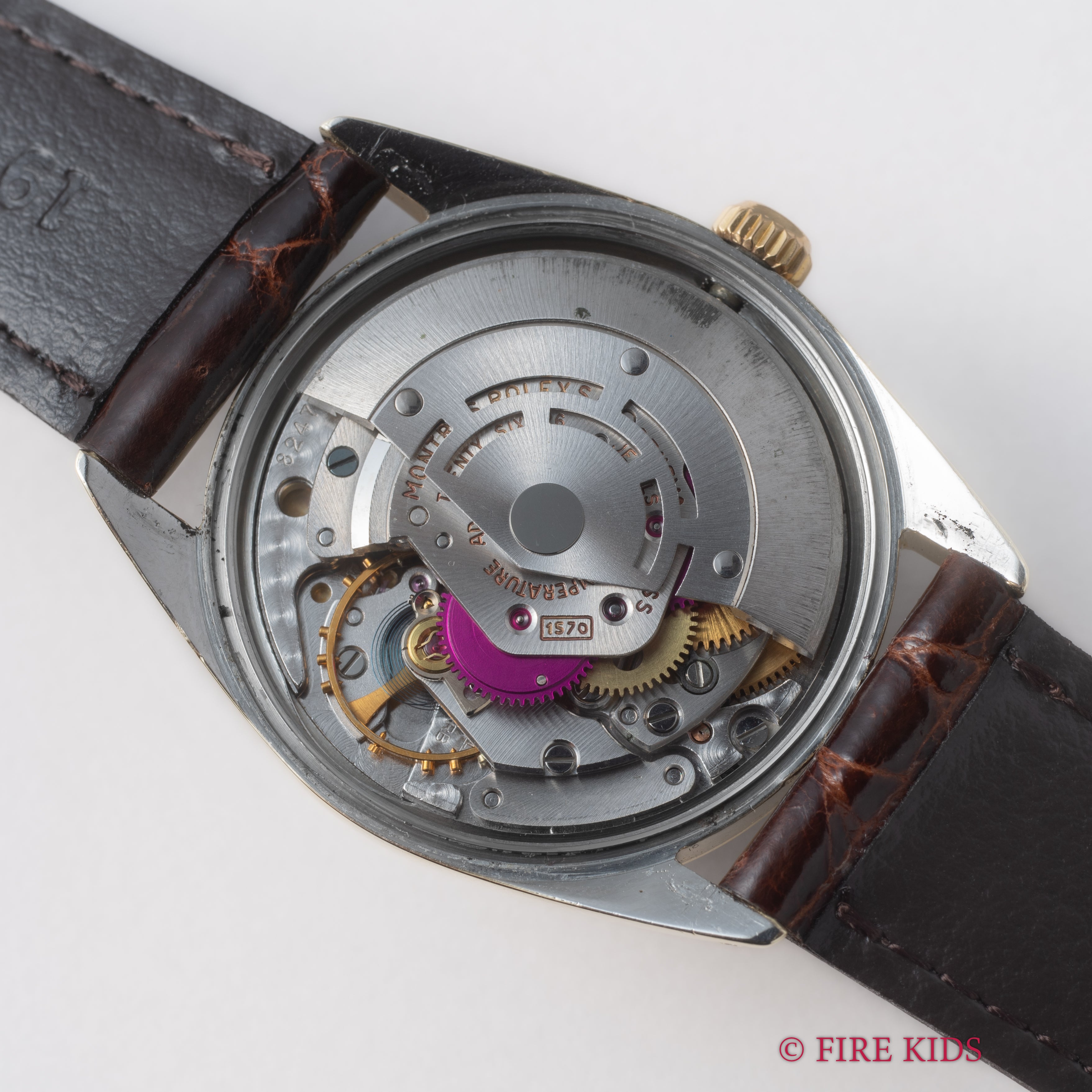 ロレックス 1969年製 オイスターパーペチュアル シャンパンブリックダイヤル トップゴールドケース Ref.1024