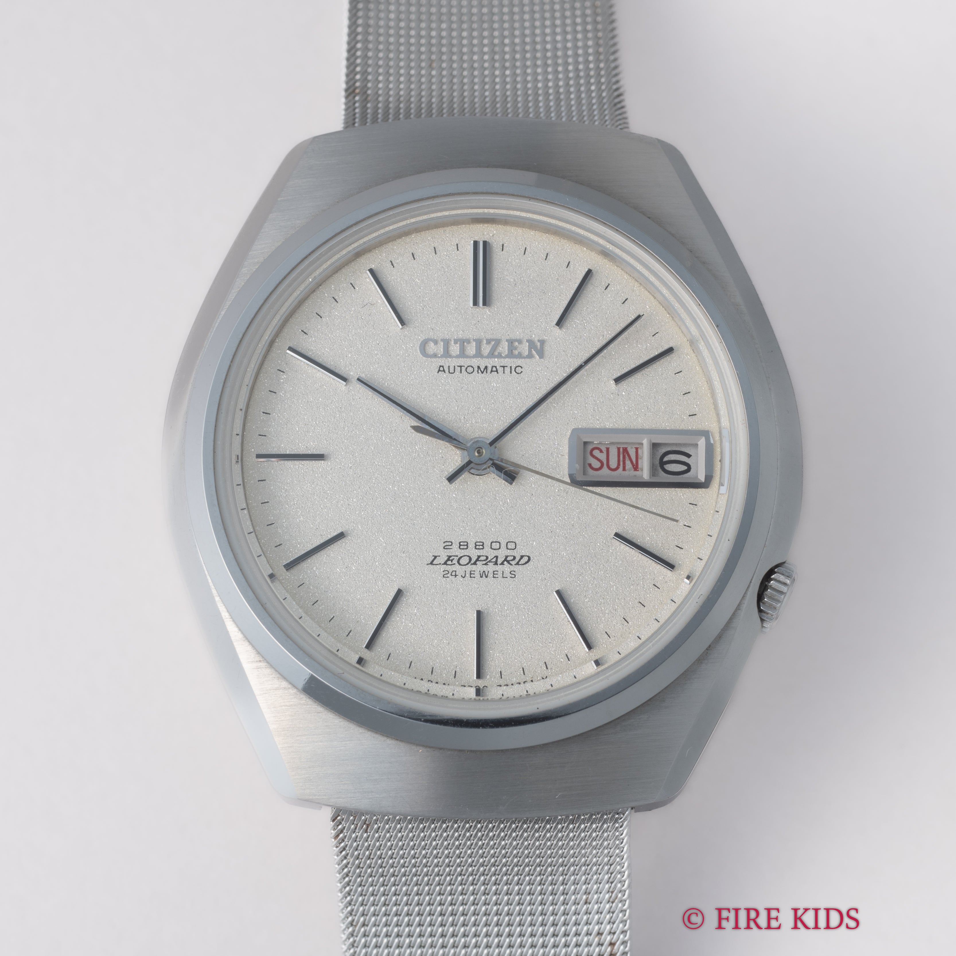 シチズン レオパール28800 スノーホワイトダイヤル 1973年製 Ref.4-77093-K ハイビート自動巻