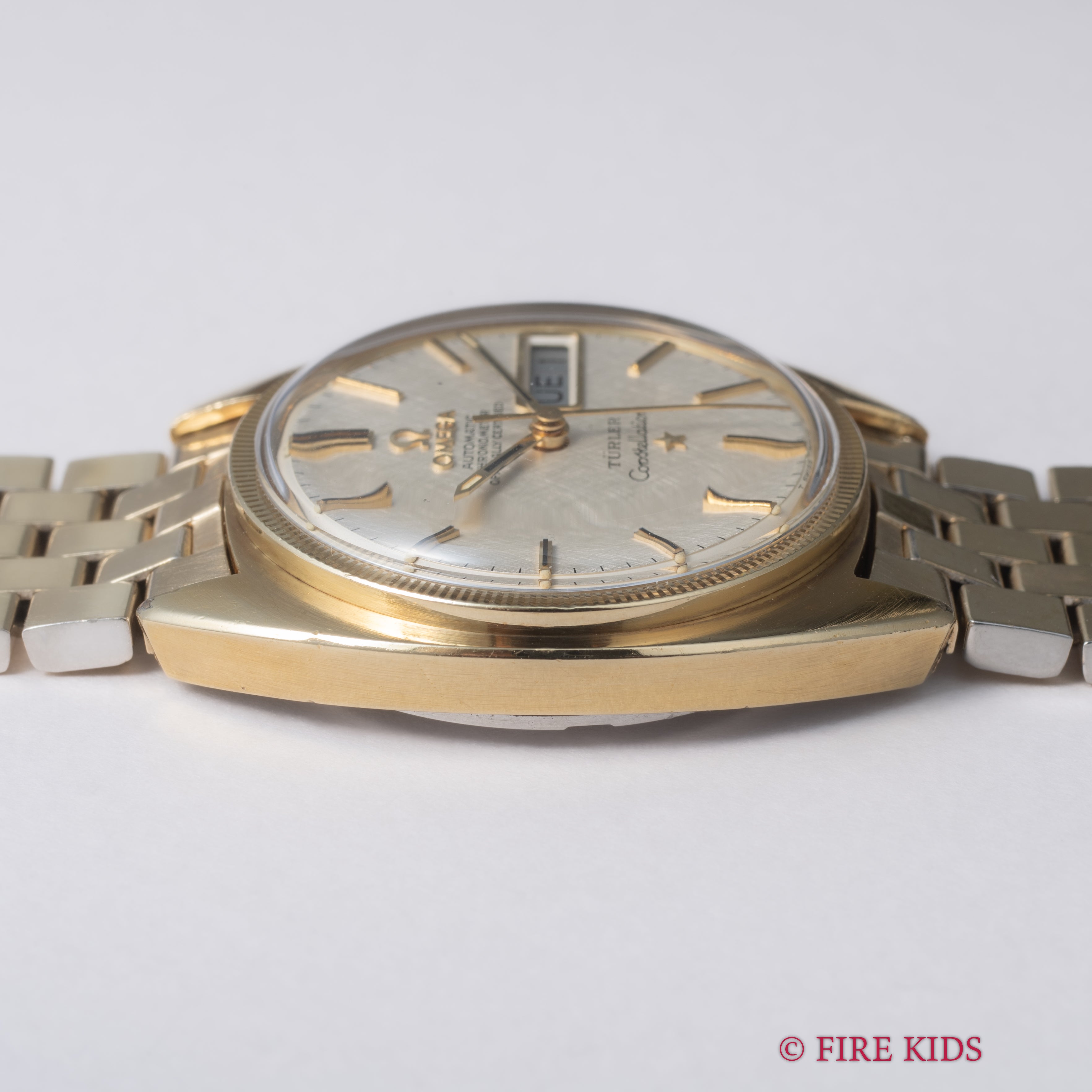 オメガ コンステレーション TURLERダブルネーム ジェンタ前期型 トップゴールドケース 1968年製 自動巻クロノメーターリネンダイヤル Ref.168.029 純正ブレス