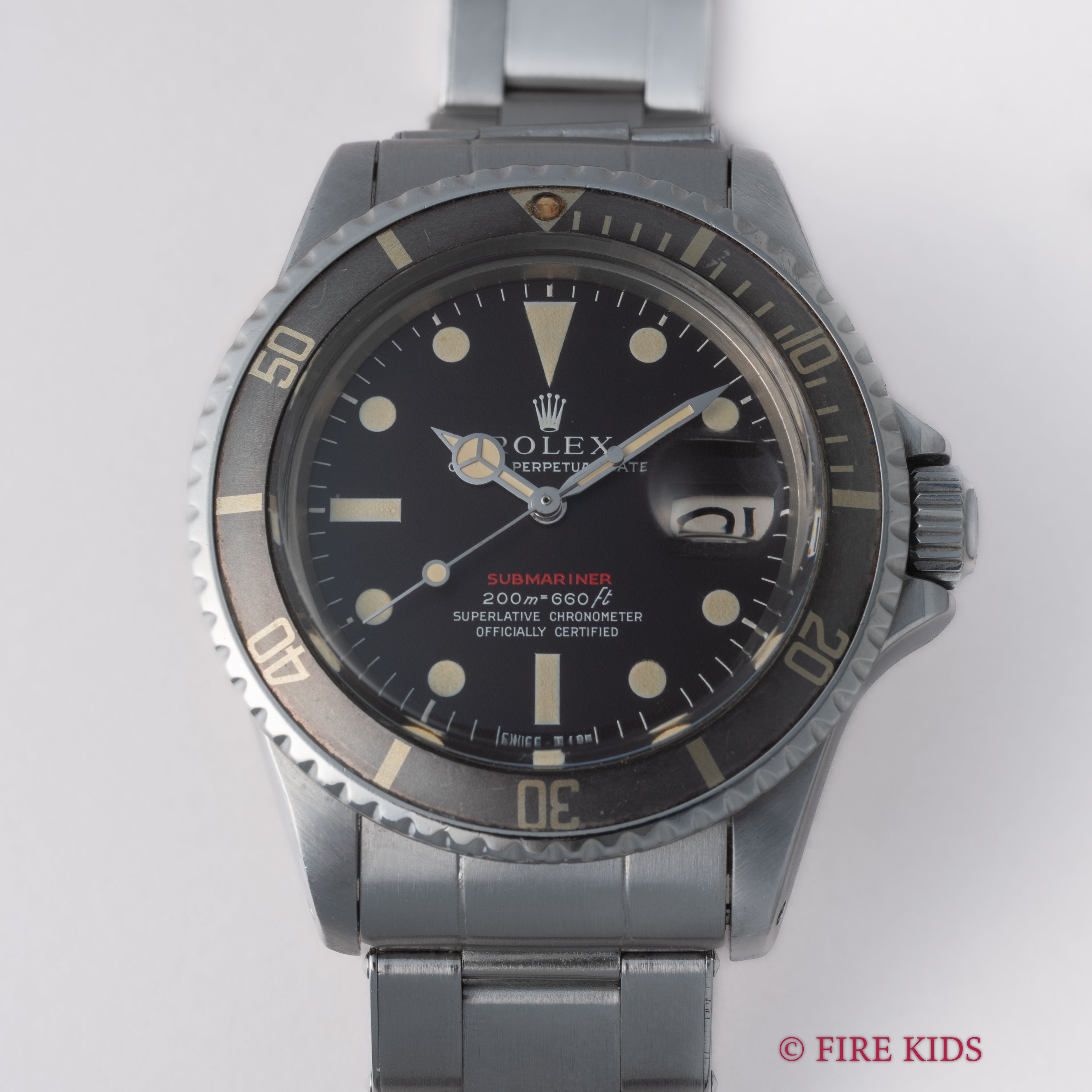 ロレックス 1969年製 サブマリーナー 赤サブ メーターファースト マーク3ダイヤル  Ref.1680 ブラウンチェンジ リベットブレス