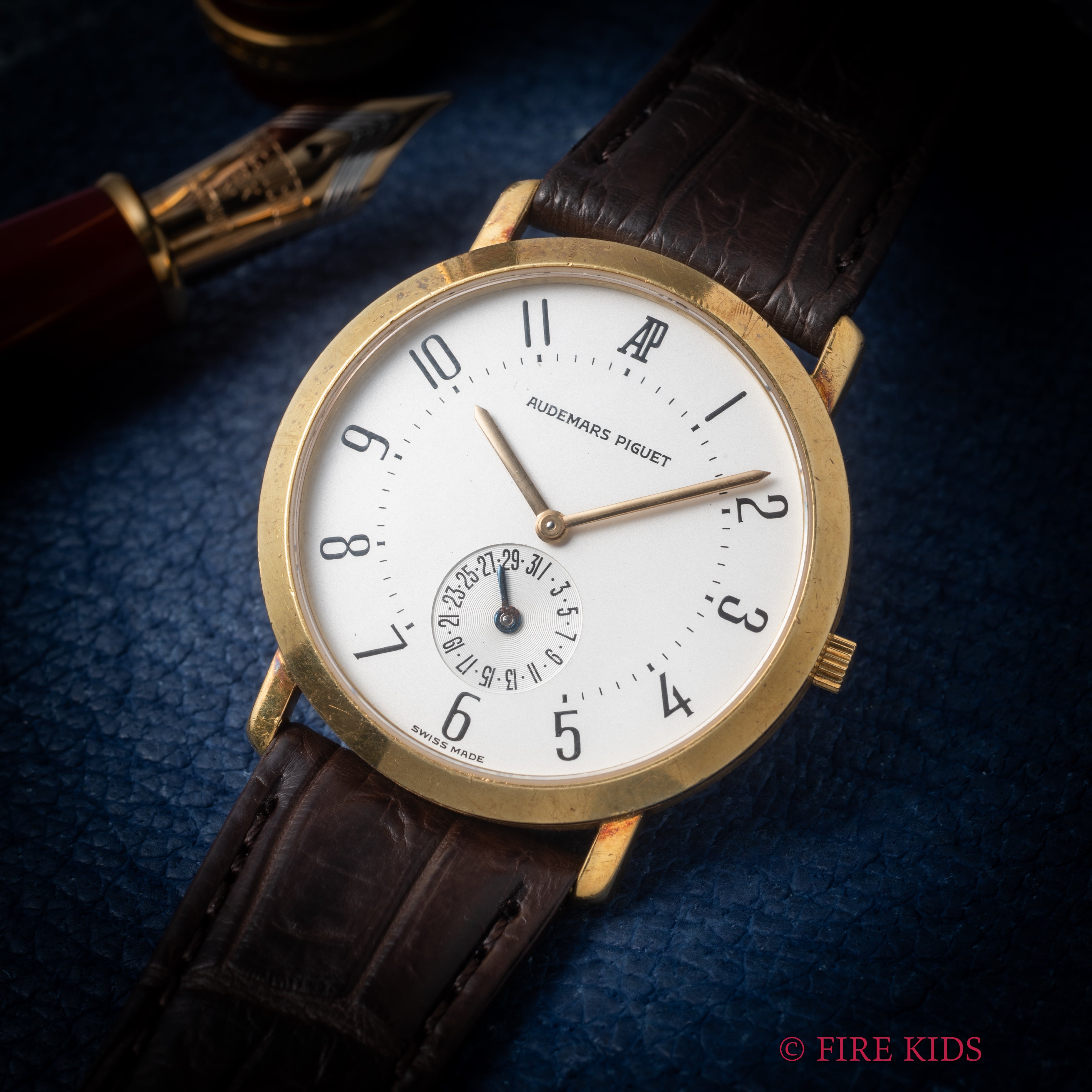 オーデマ・ピゲ ディスクカレンダー 1980~86年製 18金無垢ケース 手巻 Cal.2080 純正尾錠