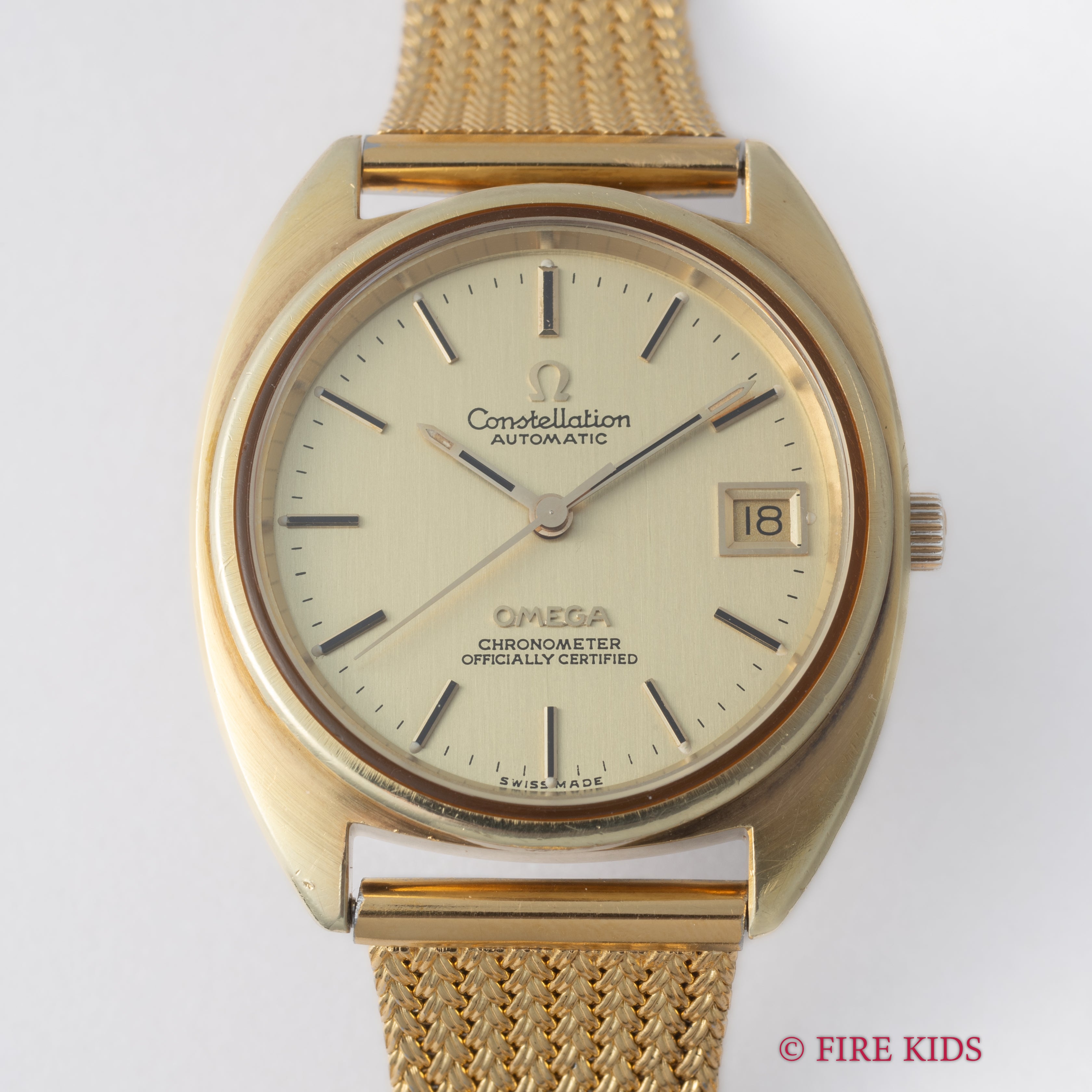 オメガ コンステレーション 1973年製 ジェンタ 金張り Ref.168 0056 純正ブレス付き ハイビート自動巻き