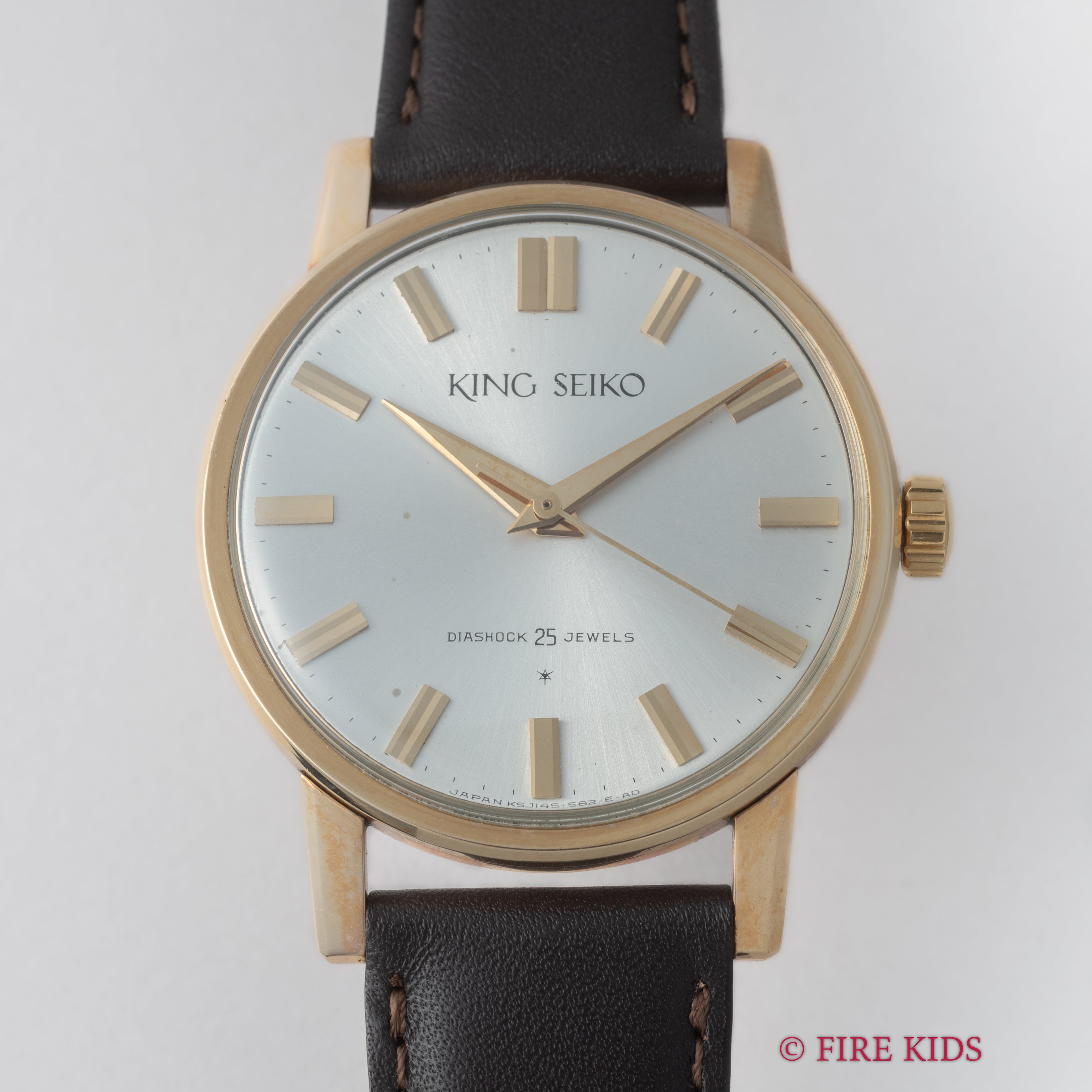 キングセイコーファーストモデル 1963年製 100ミクロン金張り Ref. J14102 KS 純正尾錠付き 未使用品
