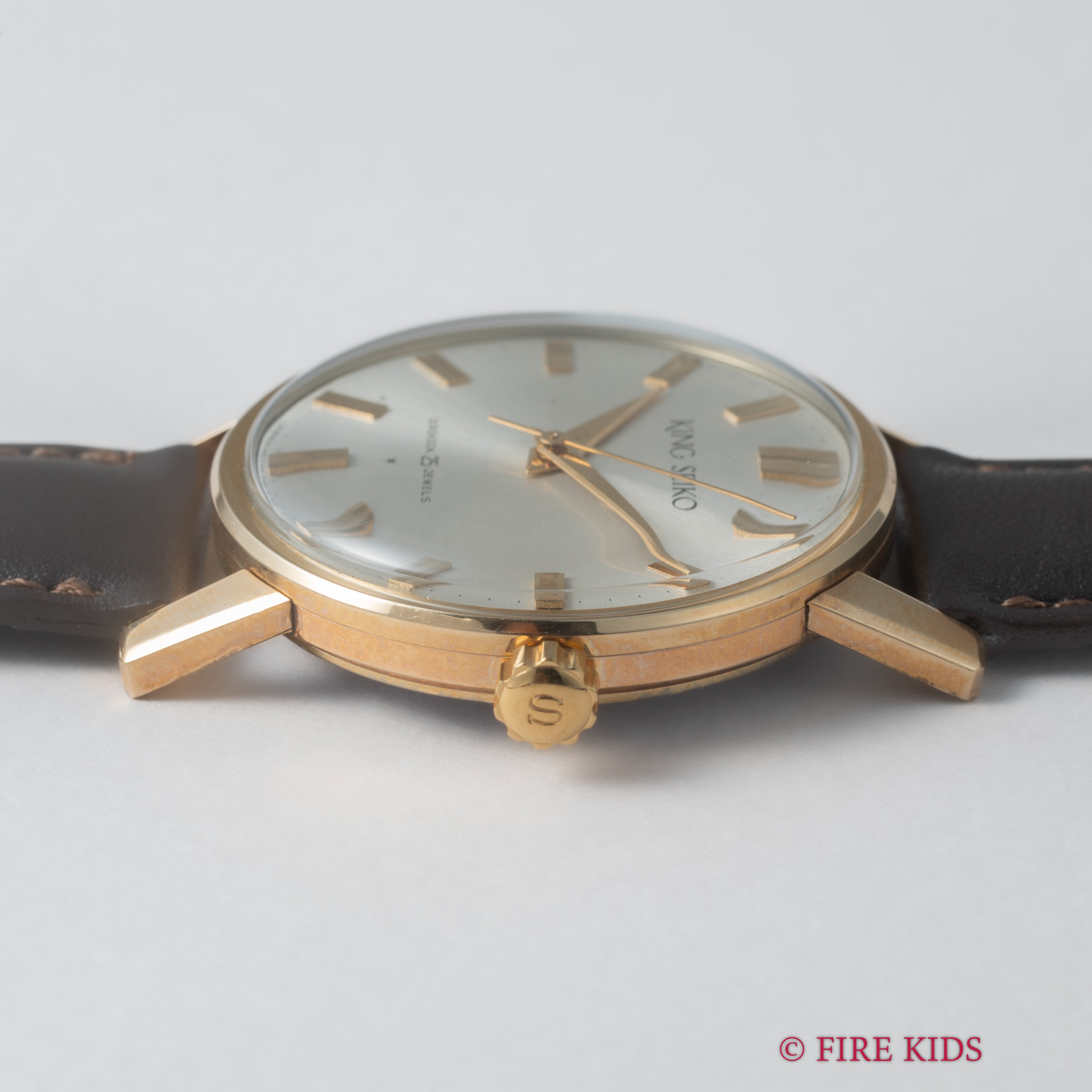 キングセイコーファーストモデル 1963年製 100ミクロン金張り Ref. J14102 KS 純正尾錠付き 未使用品