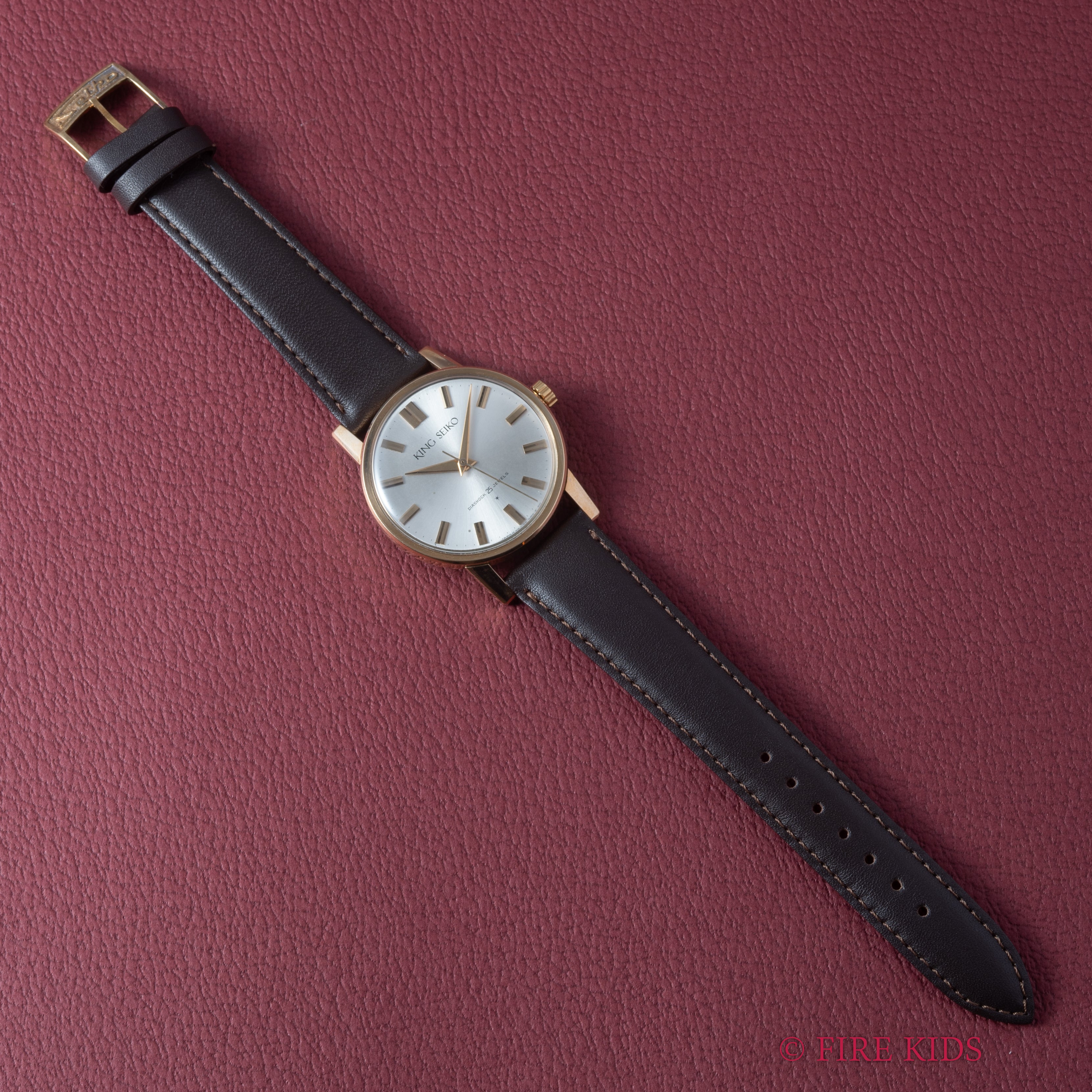 キングセイコーファーストモデル 1963年製 100ミクロン金張り Ref. J14102 KS 純正尾錠付き 未使用品