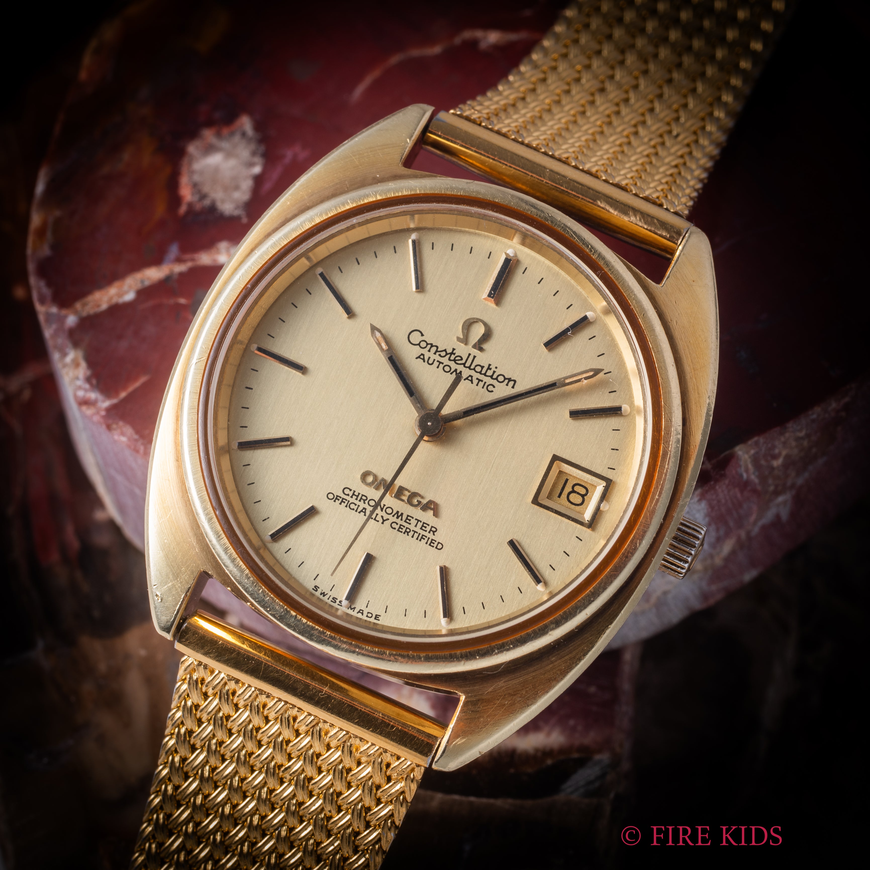 オメガ コンステレーション 1973年製 ジェンタ 金張り Ref.168 0056 純正ブレス付き ハイビート自動巻き