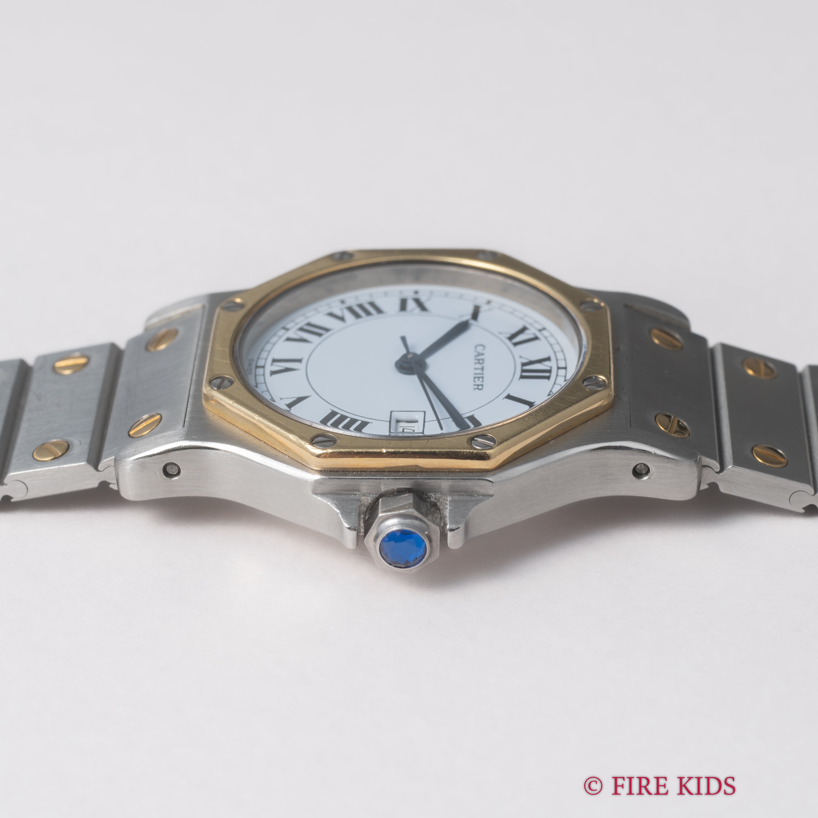 カルティエ サントス オクタゴンLM コンビ ホワイトローマン 1980年代製 自動巻き