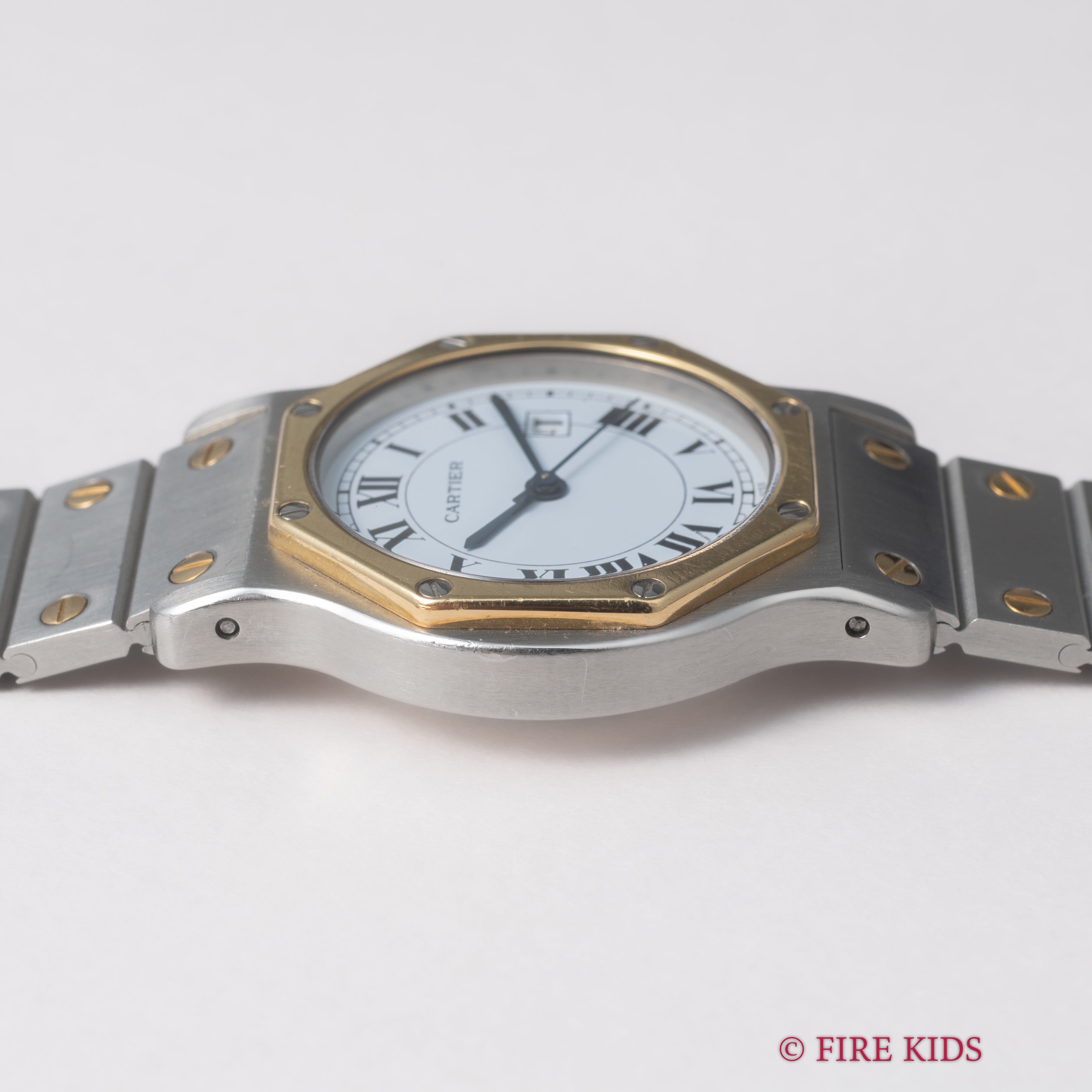 カルティエ サントス オクタゴンLM コンビ ホワイトローマン 1980年代製 自動巻き