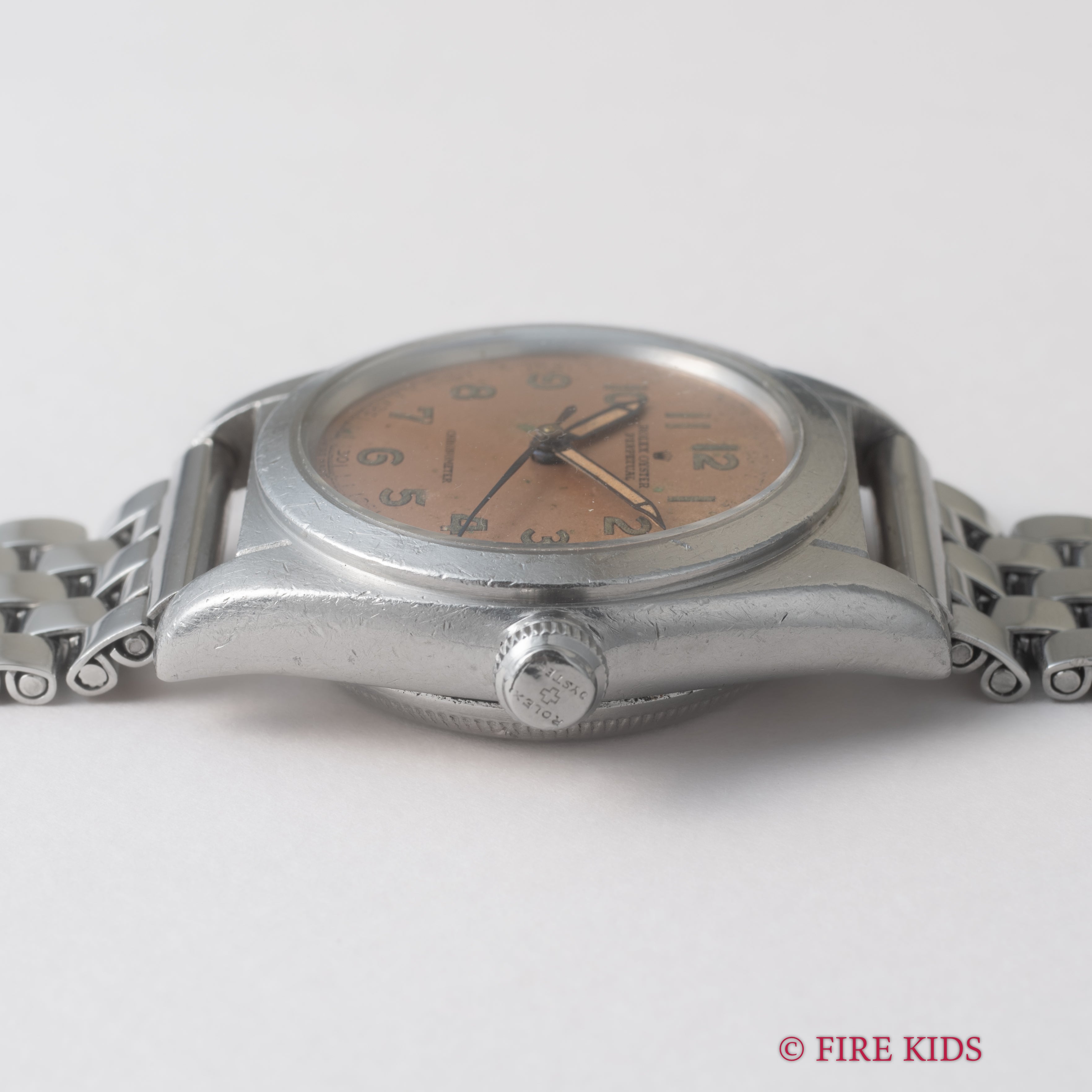 ロレックス バブルバック 1944年製 Ref.2940 全アラビアピンクダイヤル 社外ブレス