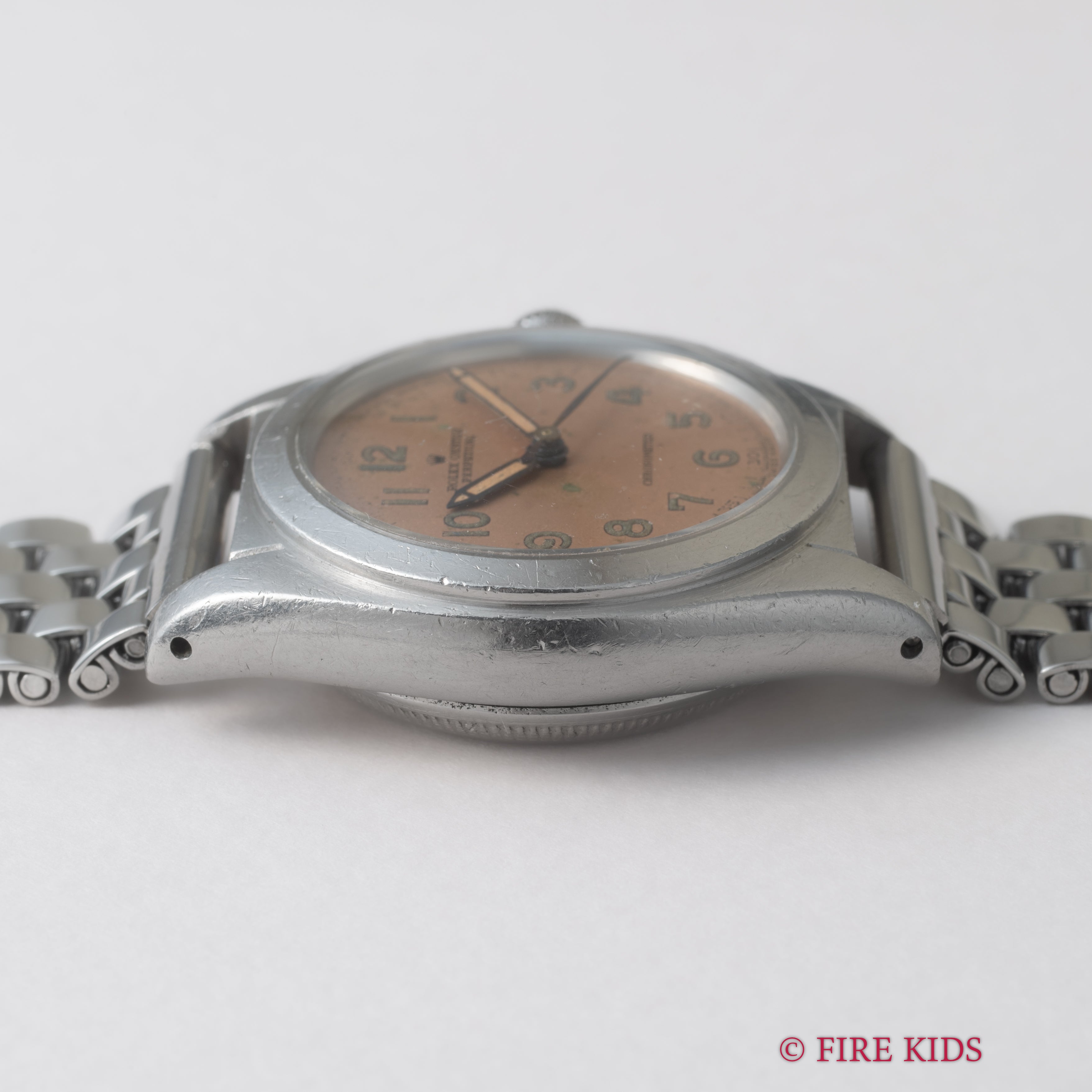 ロレックス バブルバック 1944年製 Ref.2940 全アラビアピンクダイヤル 社外ブレス