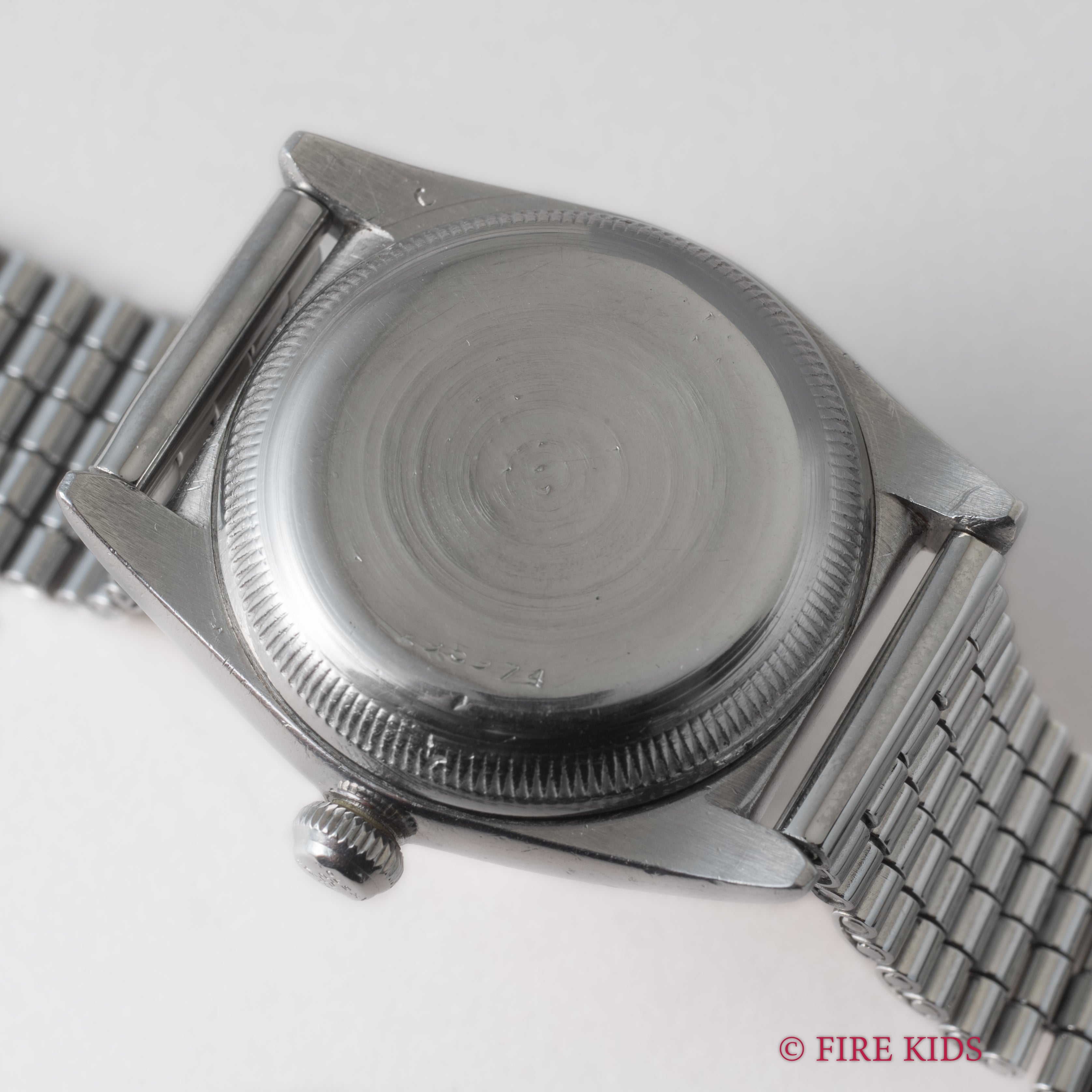 ロレックス バブルバック 1944年製 Ref.2940 全アラビアピンクダイヤル 社外ブレス