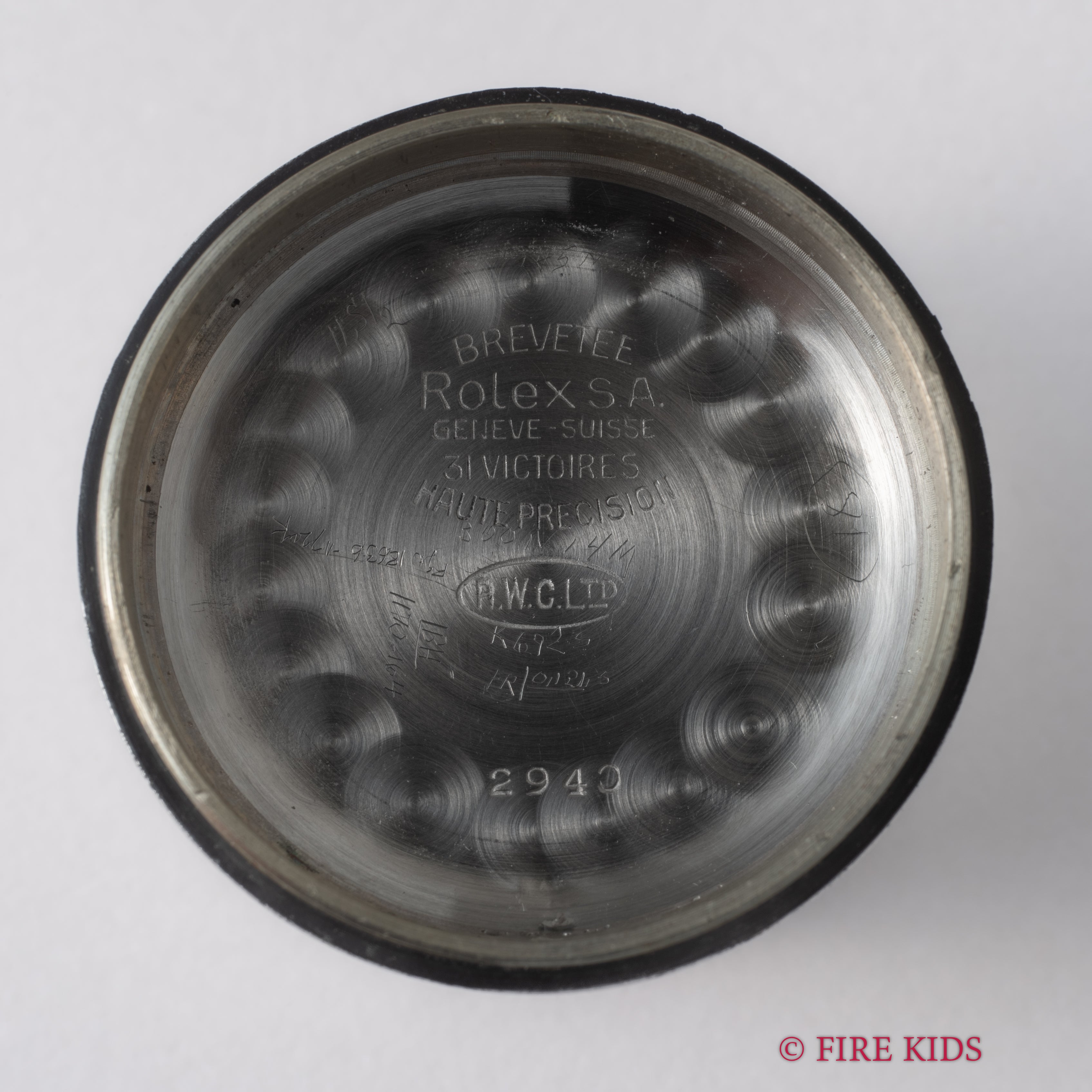 ロレックス バブルバック 1944年製 Ref.2940 全アラビアピンクダイヤル 社外ブレス