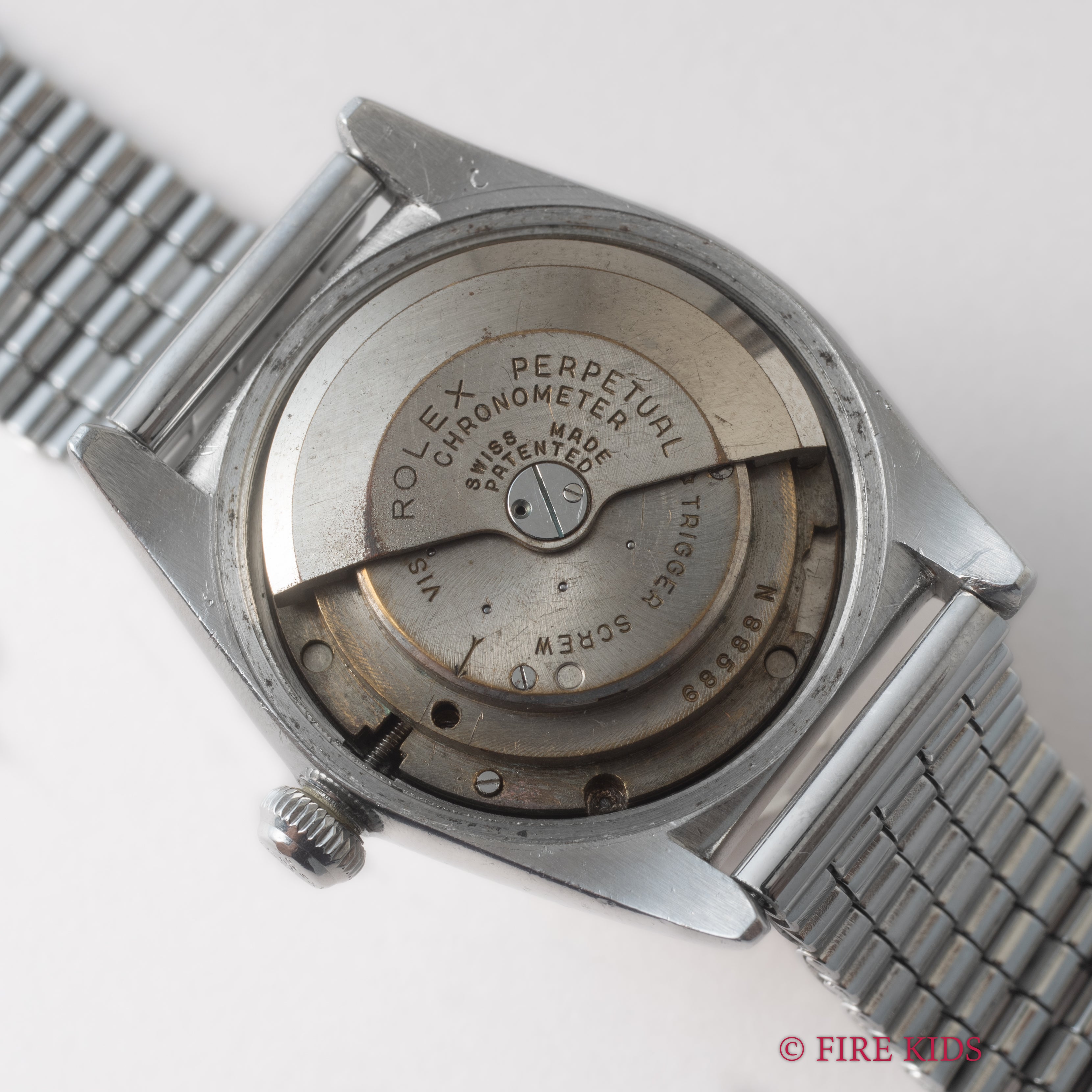 ロレックス バブルバック 1944年製 Ref.2940 全アラビアピンクダイヤル 社外ブレス