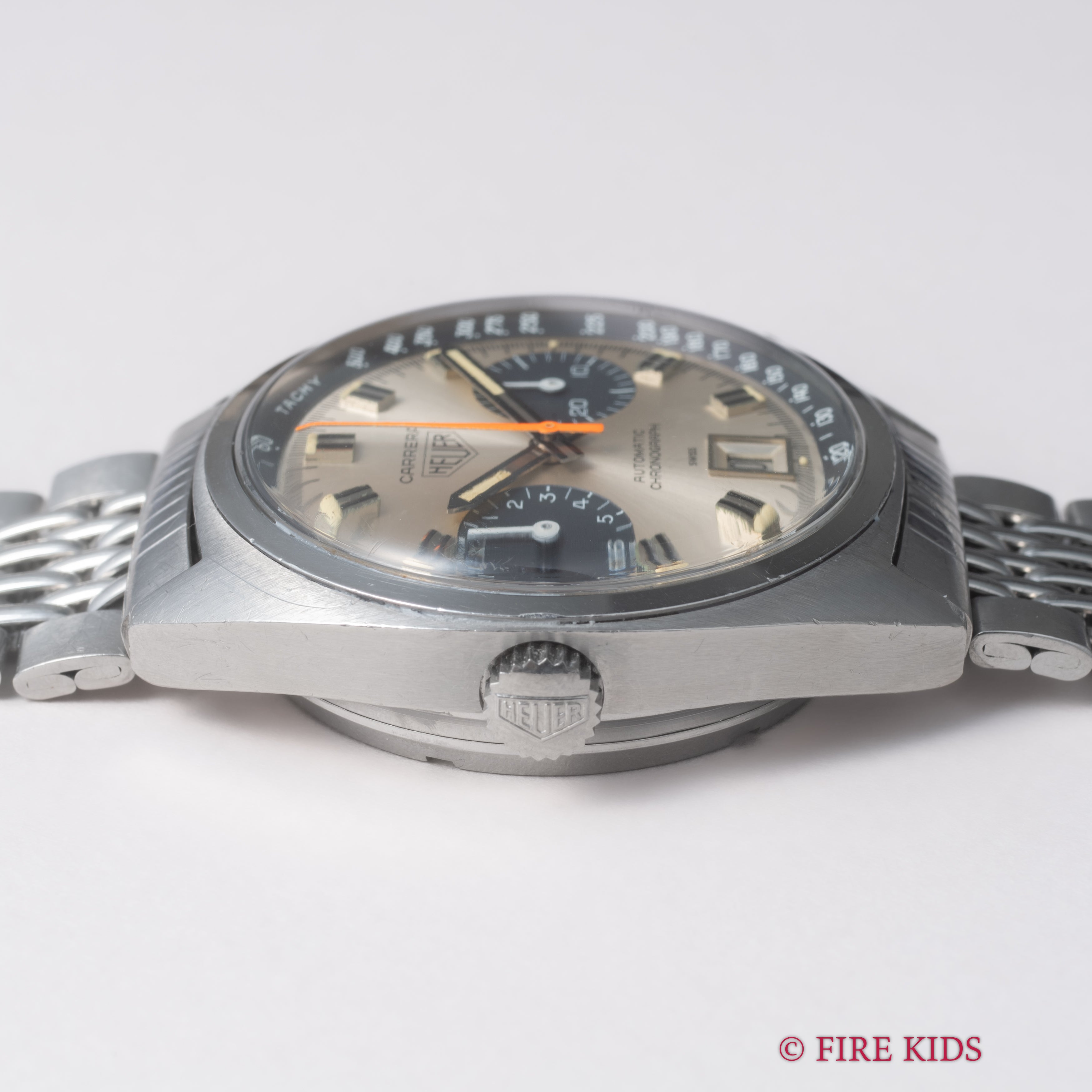 ホイヤー カレラ クロノマチック Ref.1153 1970年代製 パンダイヤル 自動巻クロノグラフ Cal.12 純正ブレス