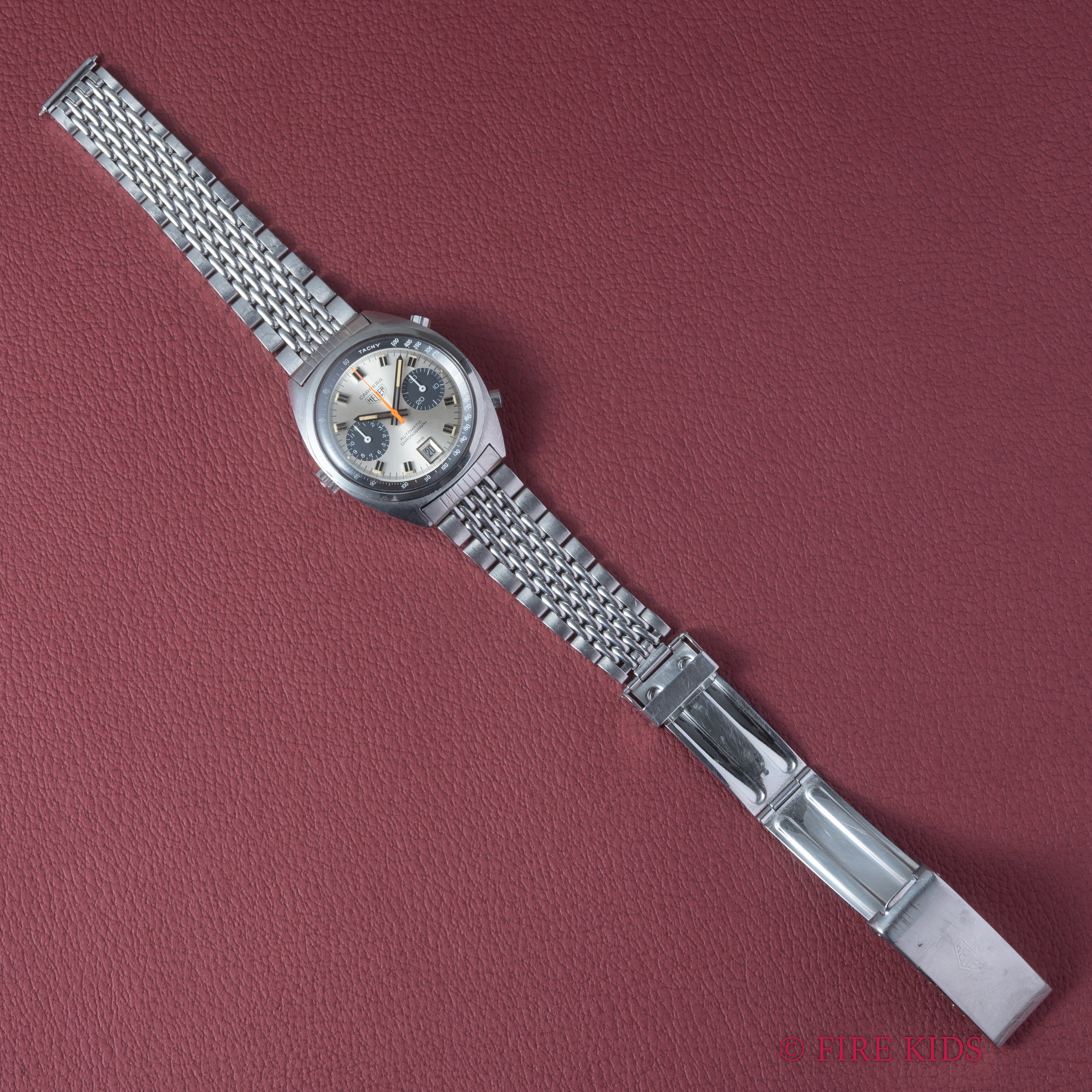 ホイヤー カレラ クロノマチック Ref.1153 1970年代製 パンダイヤル 自動巻クロノグラフ Cal.12 純正ブレス