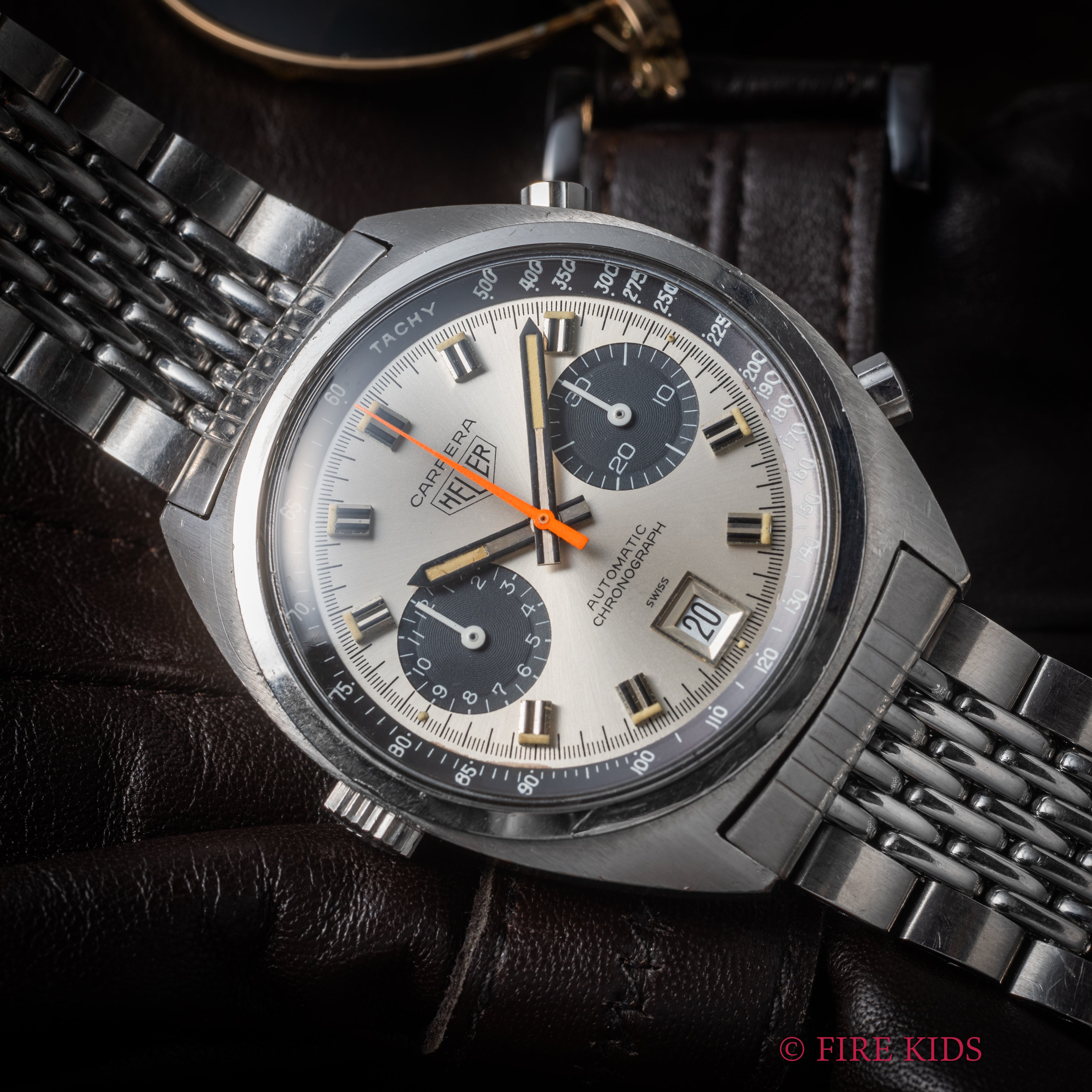 ホイヤー カレラ クロノマチック Ref.1153 1970年代製 パンダイヤル 自動巻クロノグラフ Cal.12 純正ブレス