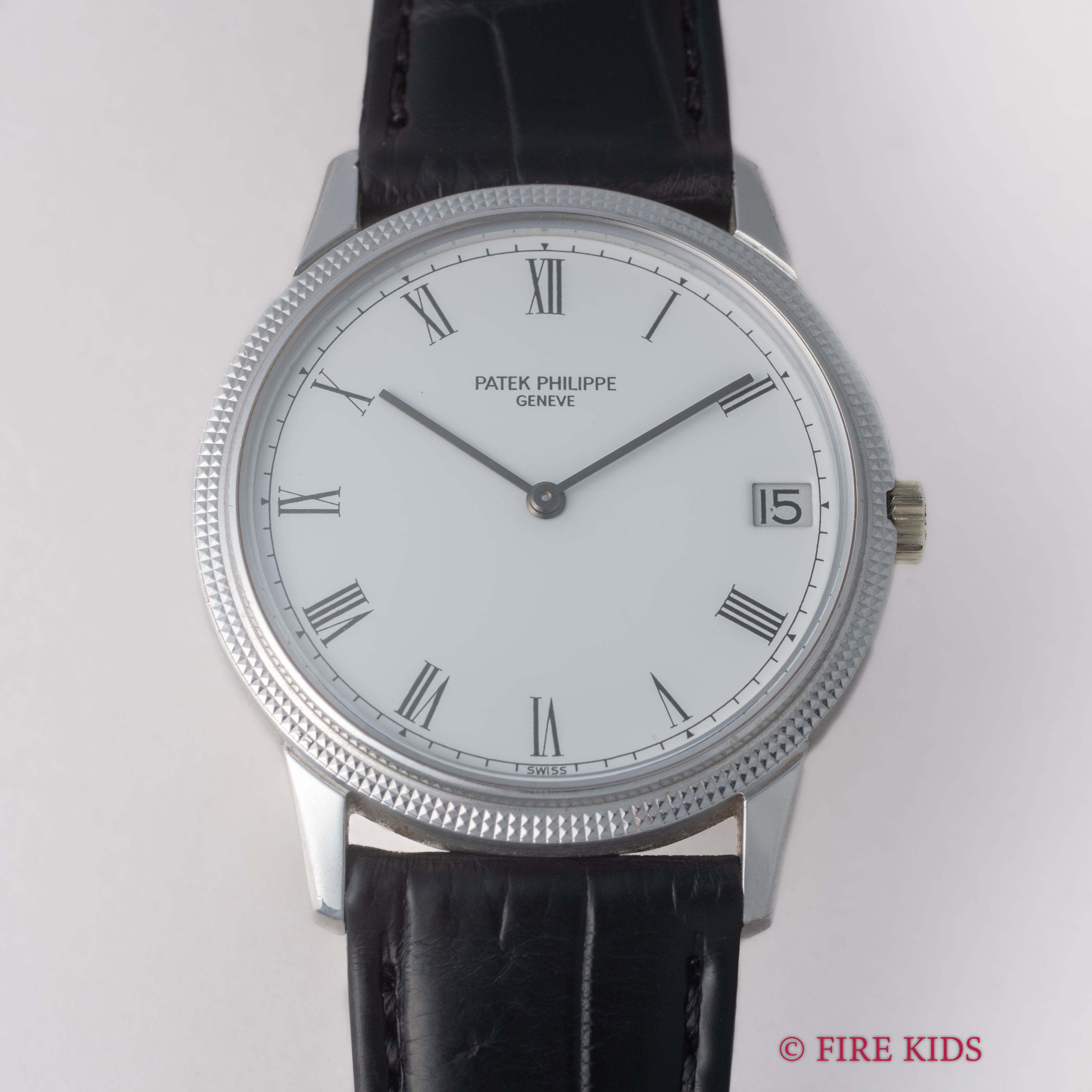 パテック・フィリップ カラトラバ Ref.3602 1970年代製 ホワイトローマンダイヤル 自動巻デイト Cal.28‐255C 純正尾錠