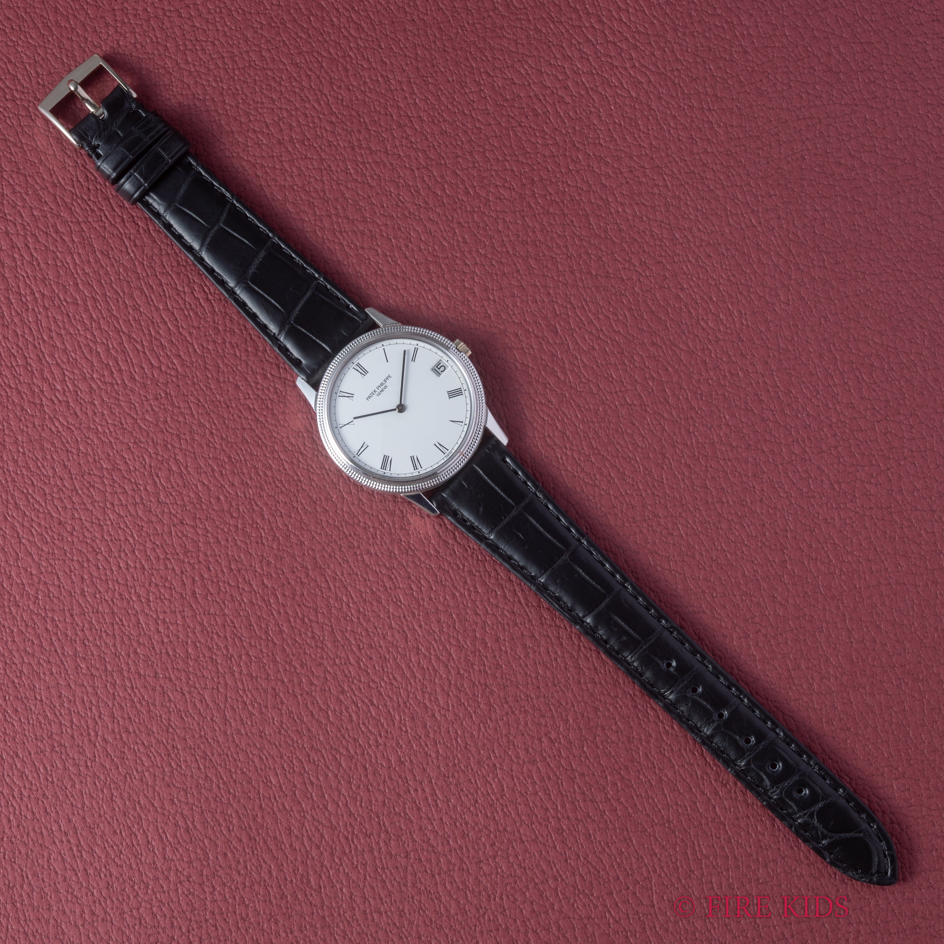 パテック・フィリップ カラトラバ Ref.3602 1970年代製 ホワイトローマンダイヤル 自動巻デイト Cal.28‐255C 純正尾錠